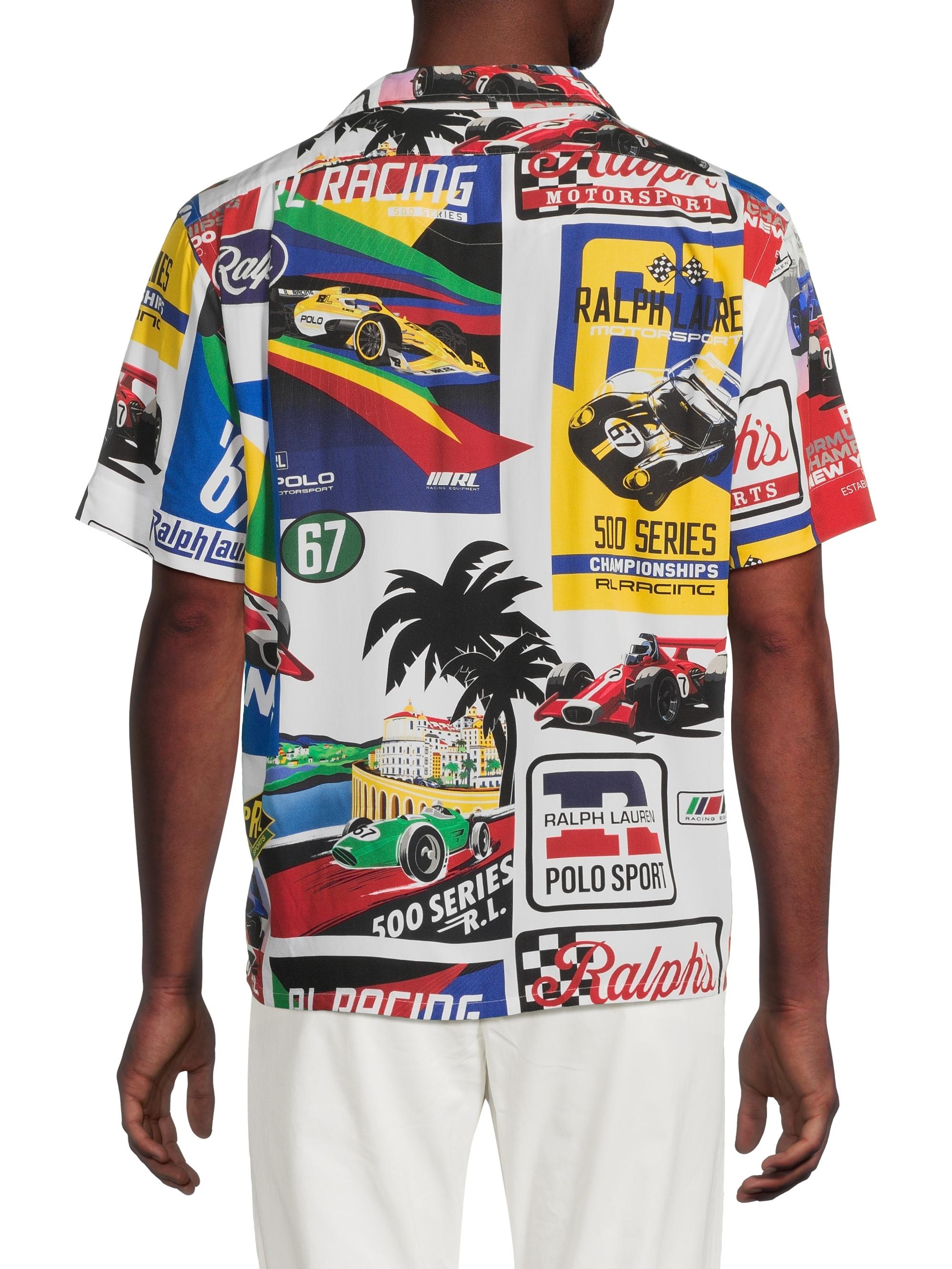 Polo Ralph Lauren Classic-Fit Racing-Print Camp Shirt | Saks