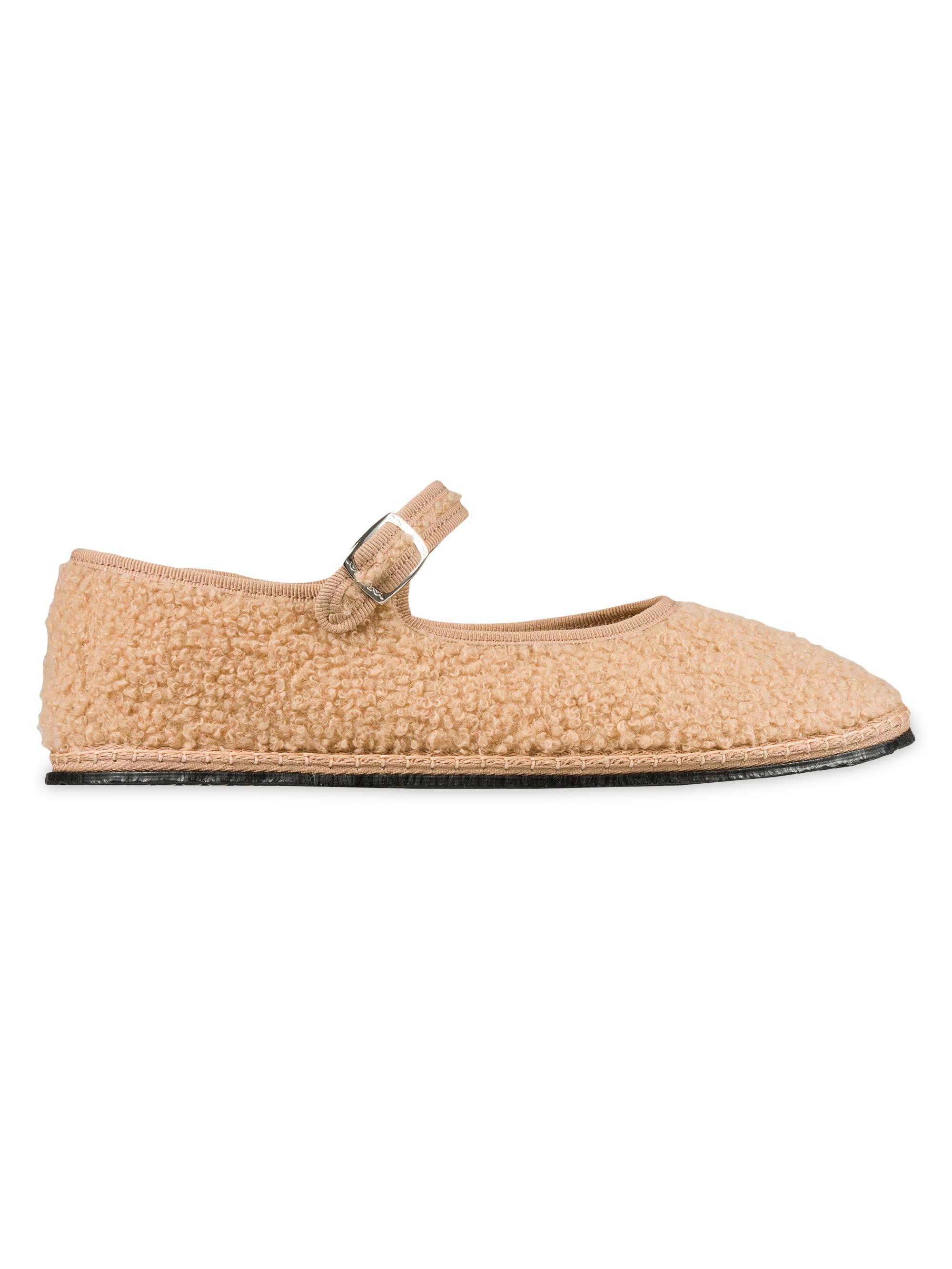 Vibi Venezia Women's Faux-Fur Bouclé Mary Janes - Beige