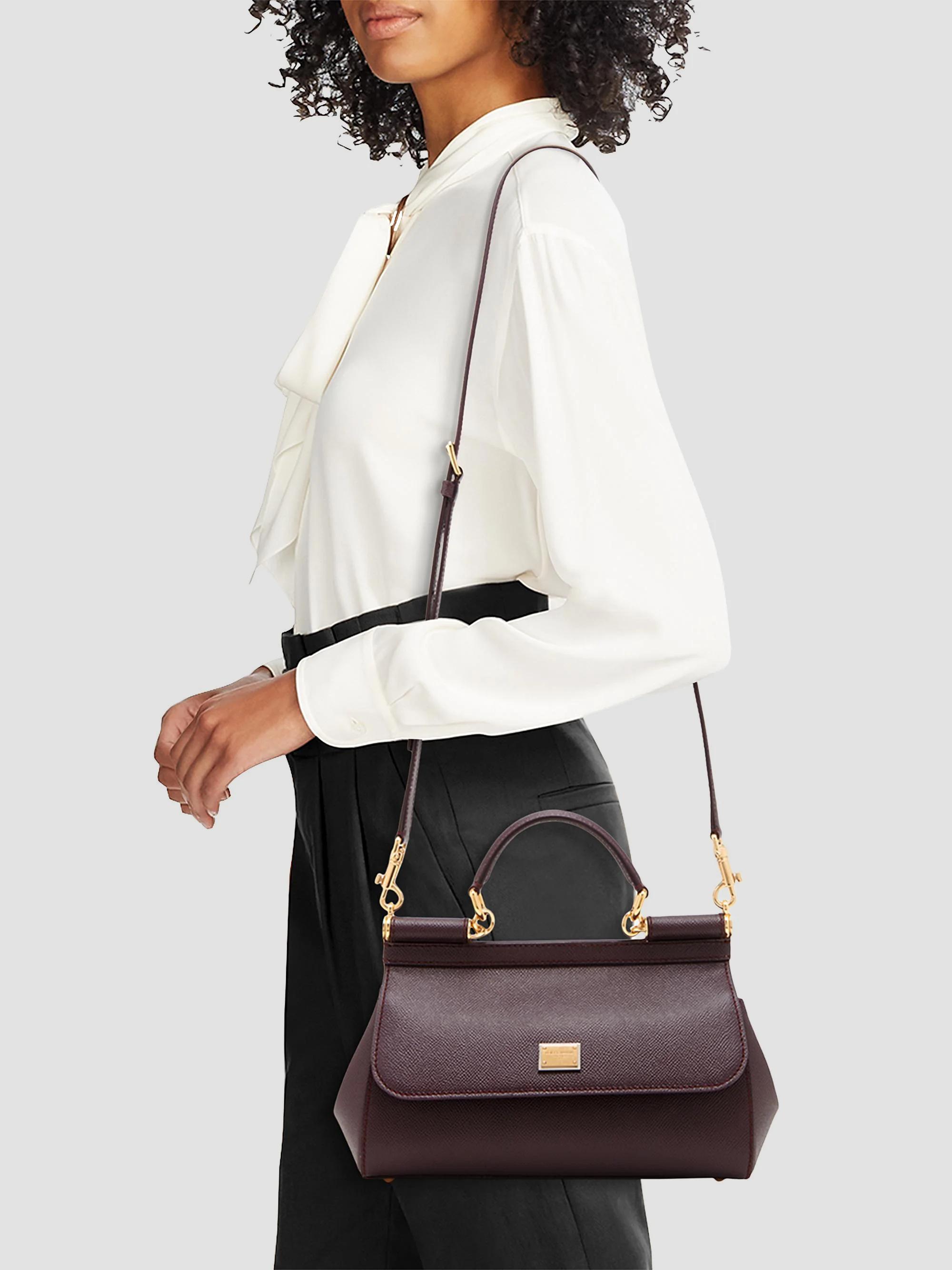 Dolce&Gabbana Sicily Leather Top Handle Bag | Saks Fifth Avenue