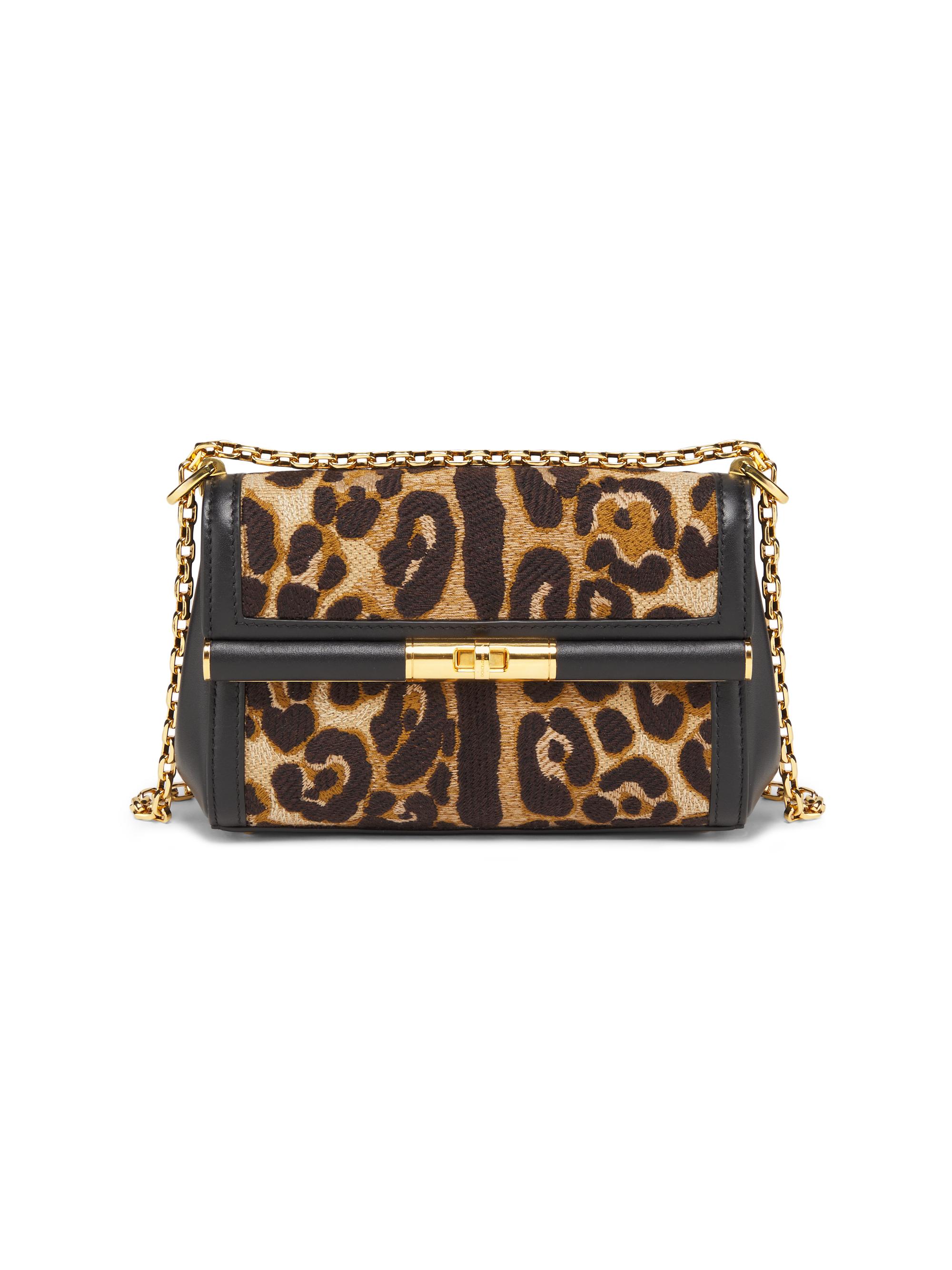 Dolce & Gabbana Women's Marlene Leopard Cotton Shoulder Bag - Leo Nero
