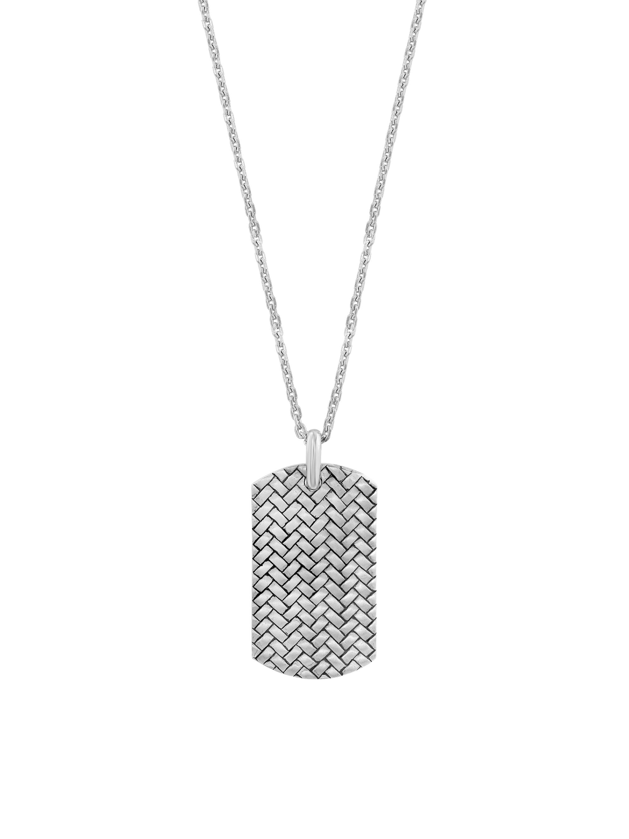 Saks Fifth Avenue Collection Men's Sterling Silver Dog Tag Pendant Necklace - Silver