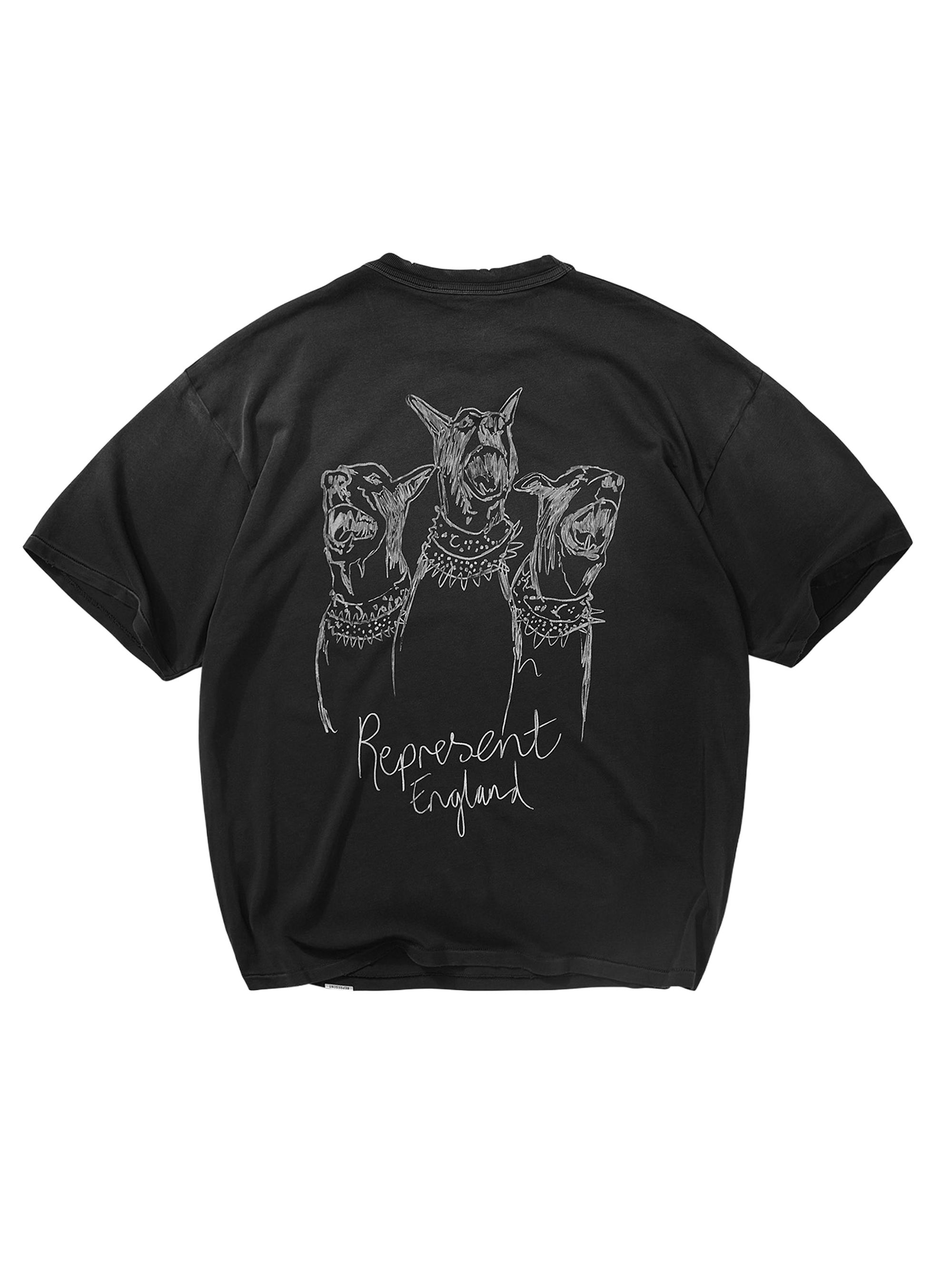 Represent Men's Legacy Hand Drawn Thoroughbred Dogs T-Shirt - Aged Black