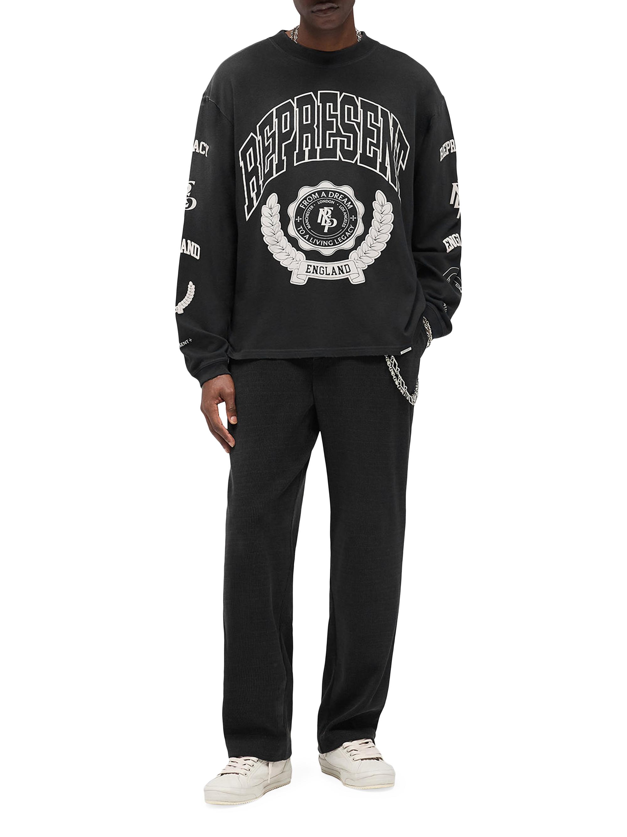 Represent Men's Legacy Crest Long-Sleeve Shirt - Stained Black