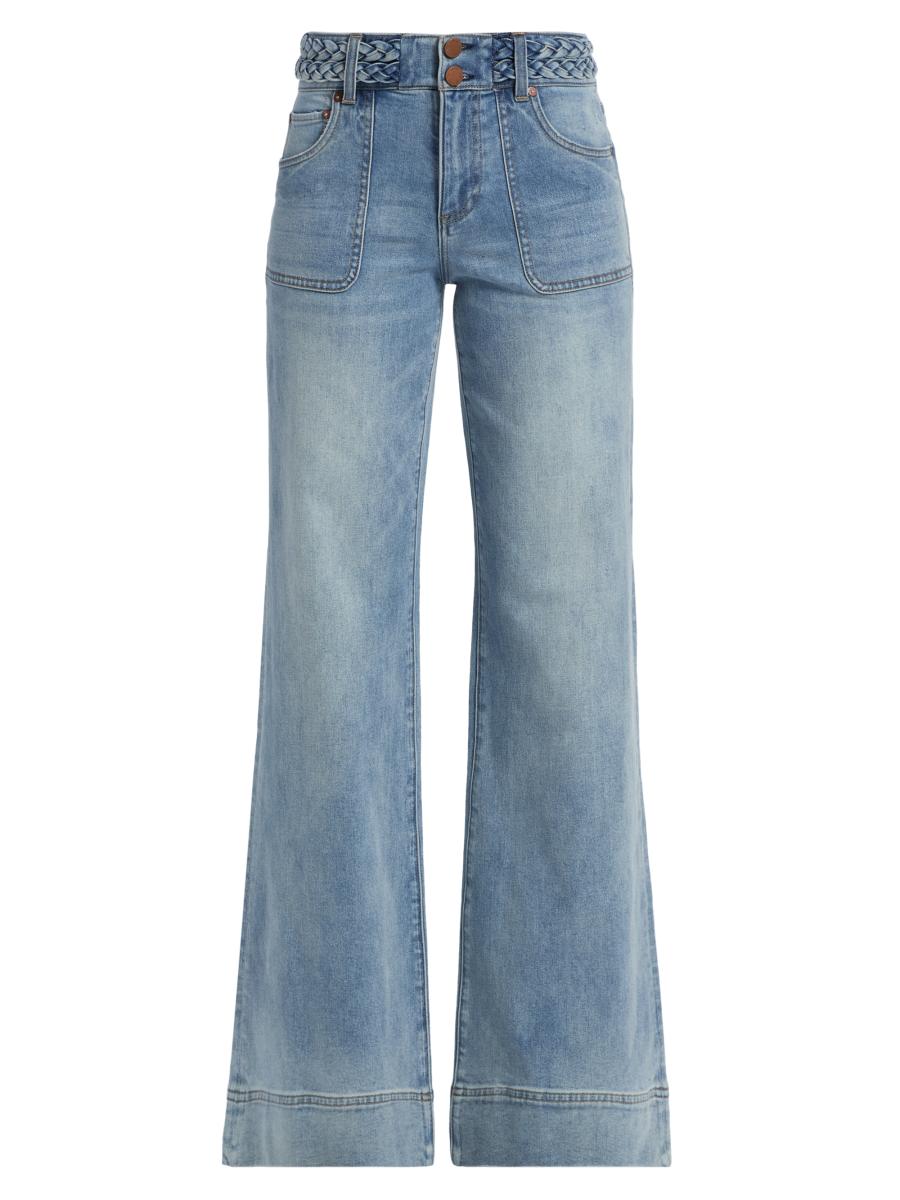 Alice + Olivia Juno Braided High-Rise Jeans | Saks Fifth Avenue