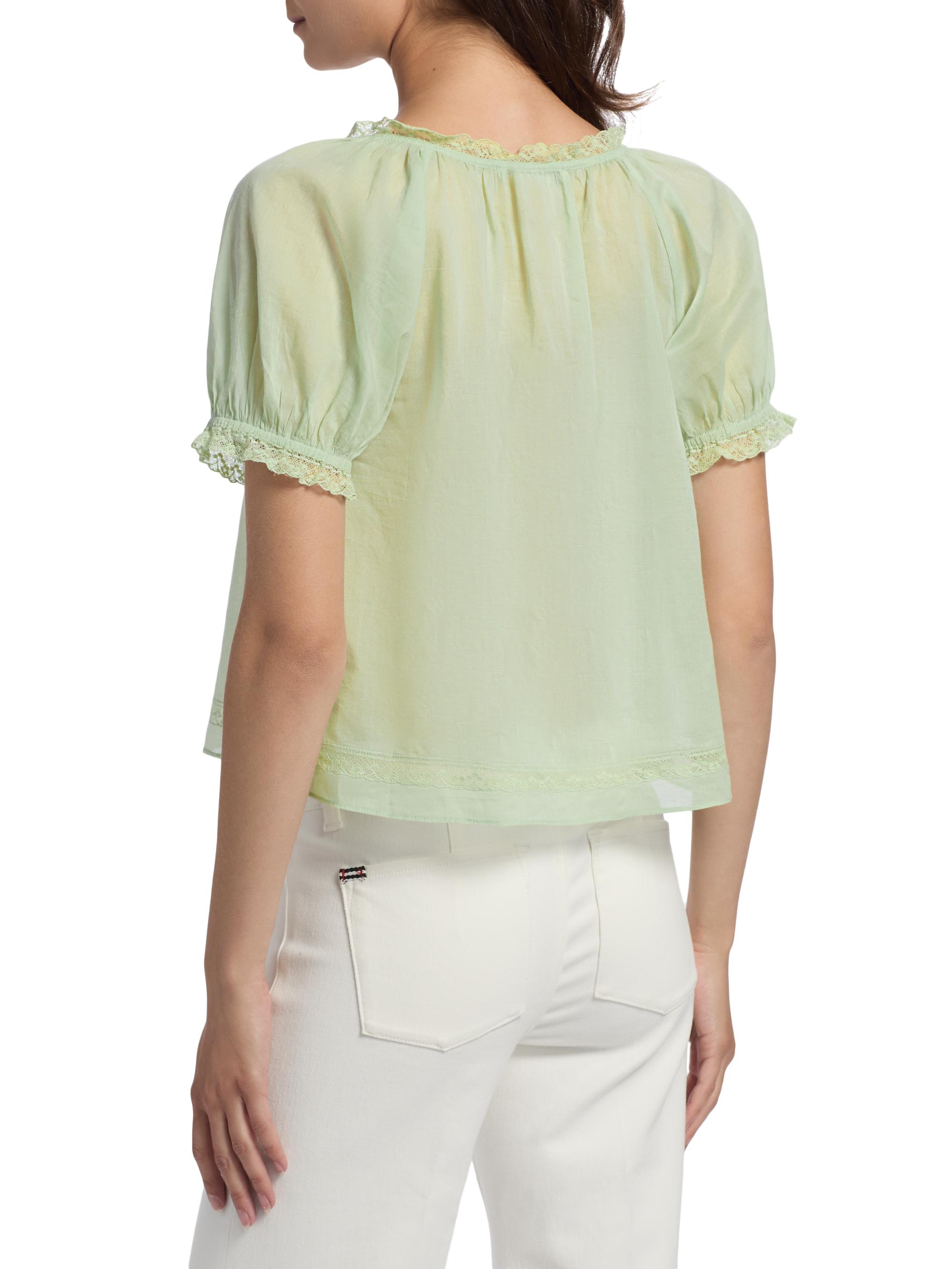 ALICE + OLIVIA Odette Pintuck Cotton Blouse | Saks Fifth Avenue
