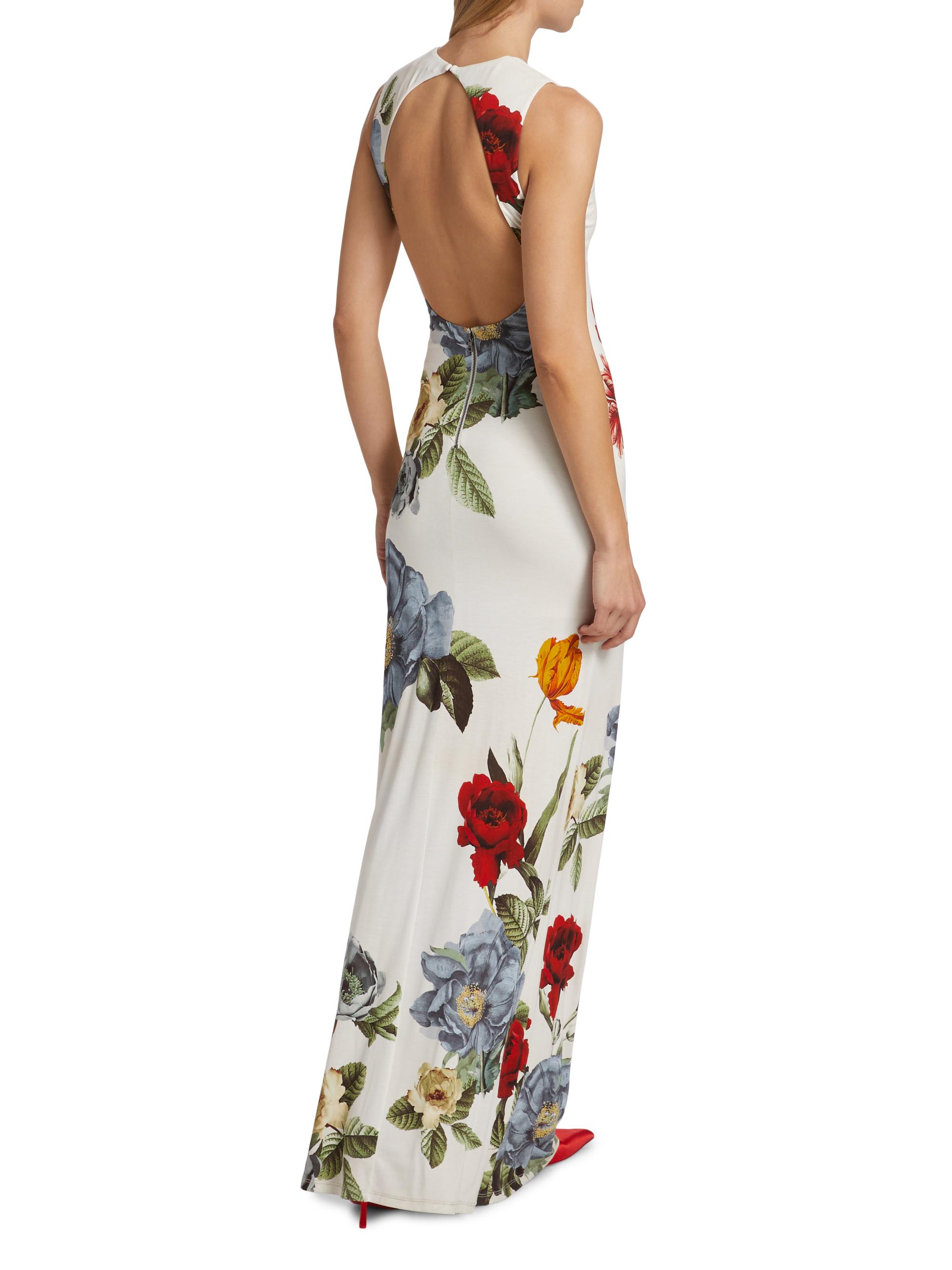 ALICE + OLIVIA Delora Open-Back Sleeveless Maxi Dress | Saks Fifth Avenue