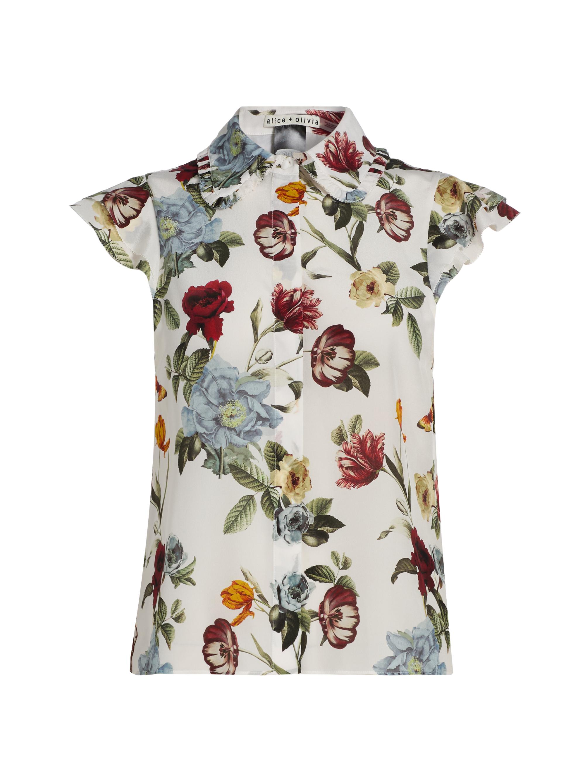 Alice + Olivia Women's Martel Floral Silk Blouse - Provence Floral