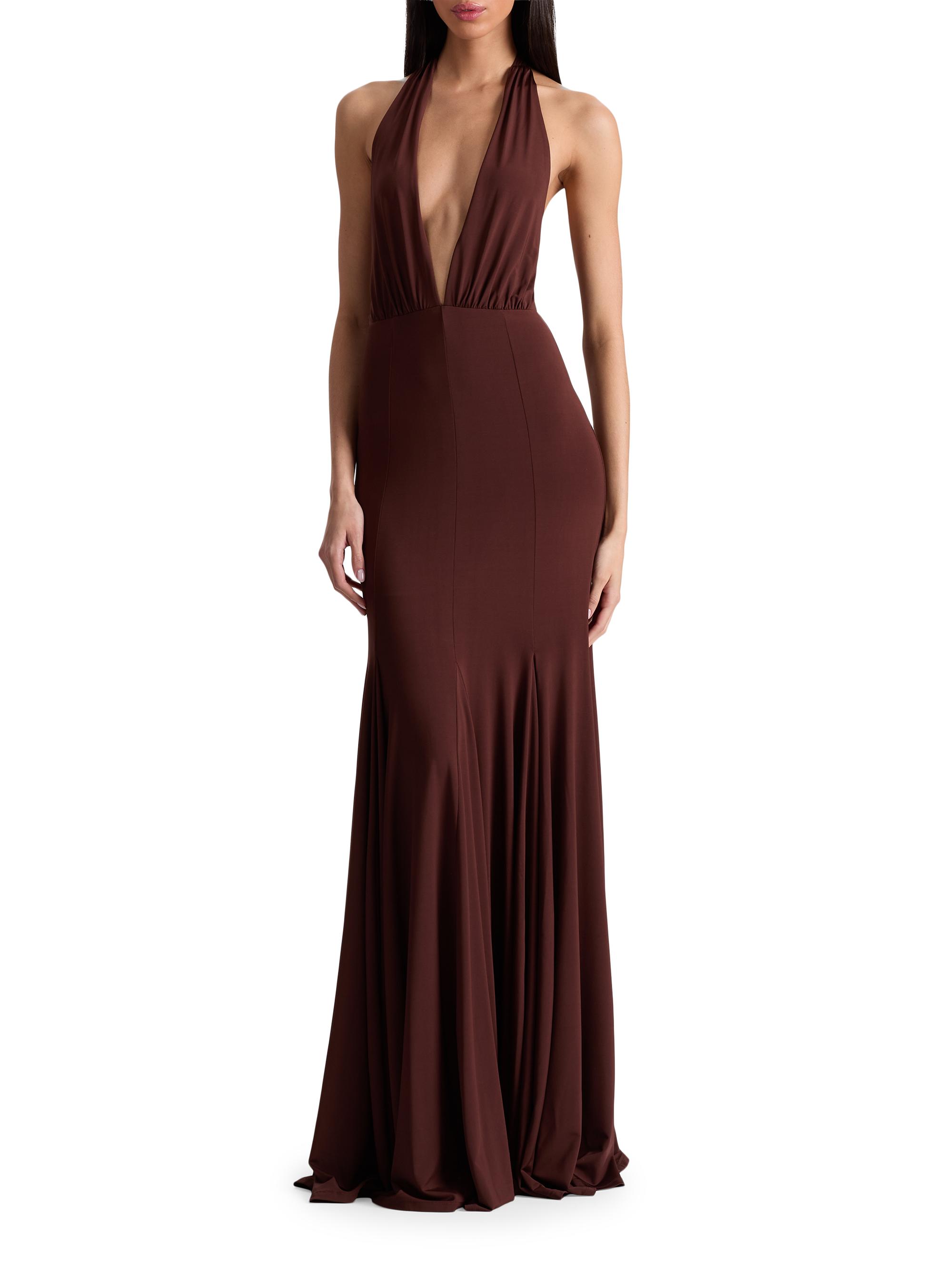 ALICE + OLIVIA Evelina Halterneck Maxi Dress | Saks Fifth Avenue