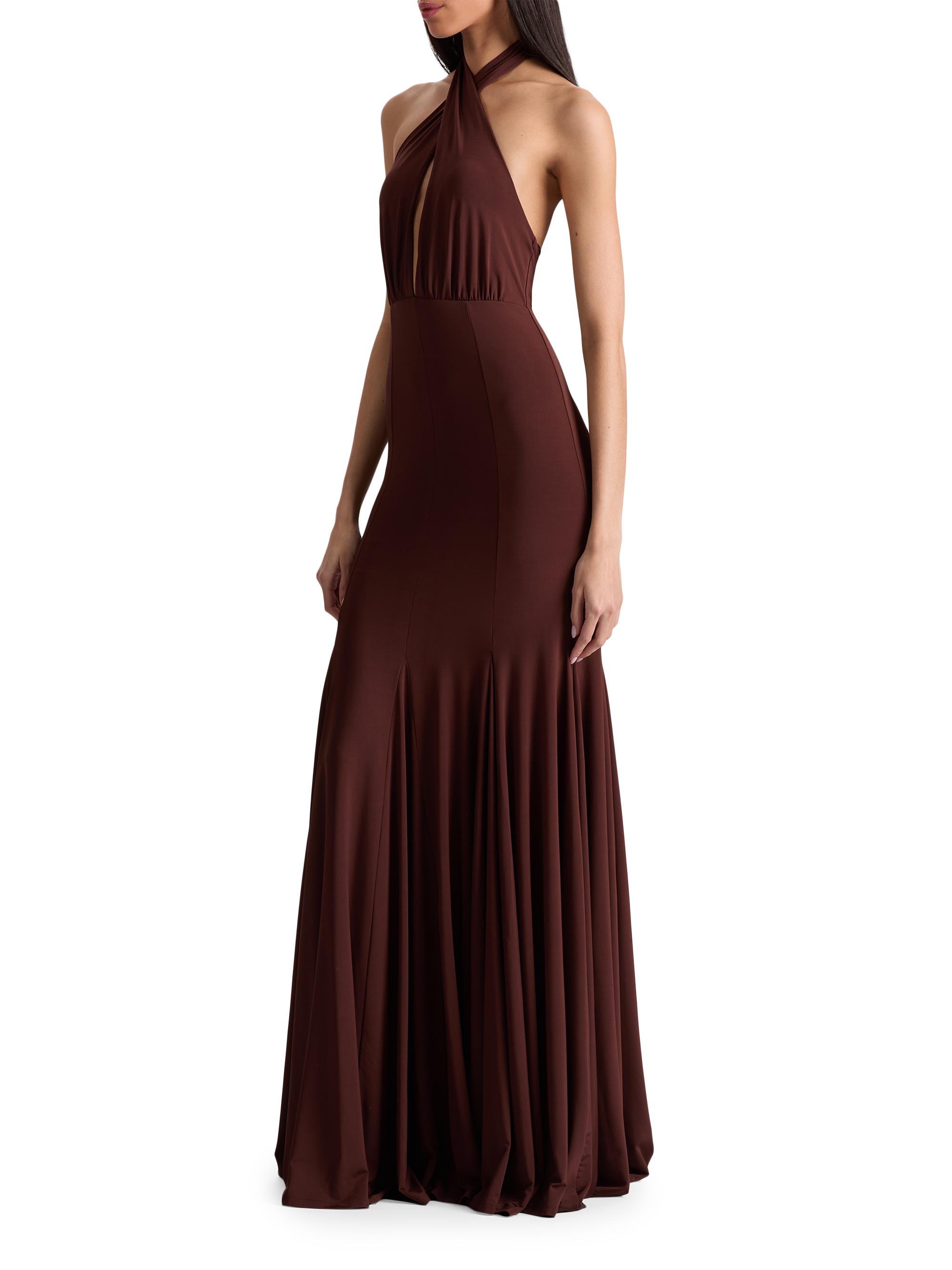 chinese dress ladies Alicia Satin Halter Maxi Dress