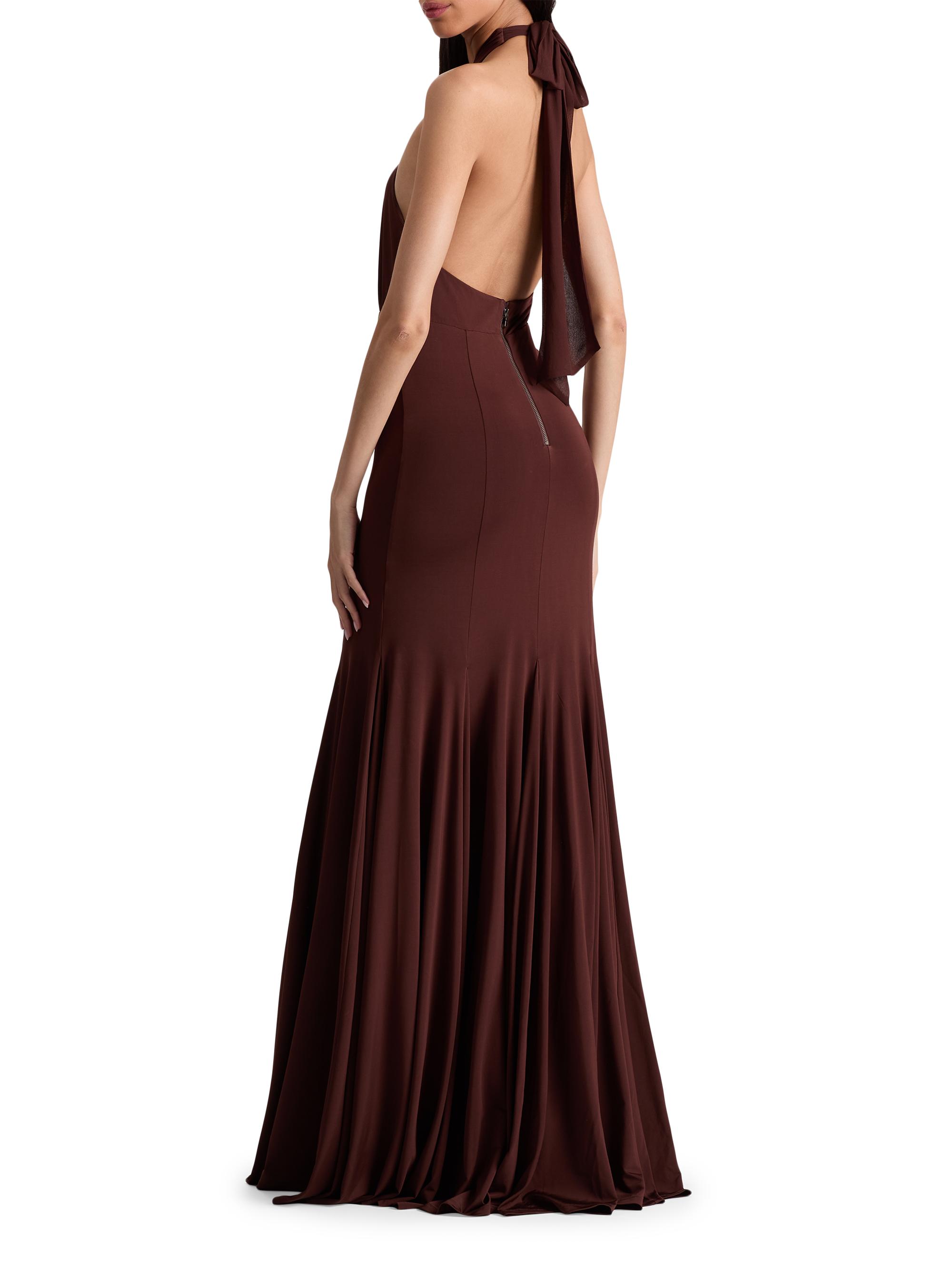 ALICE + OLIVIA Evelina Halterneck Maxi Dress | Saks Fifth Avenue