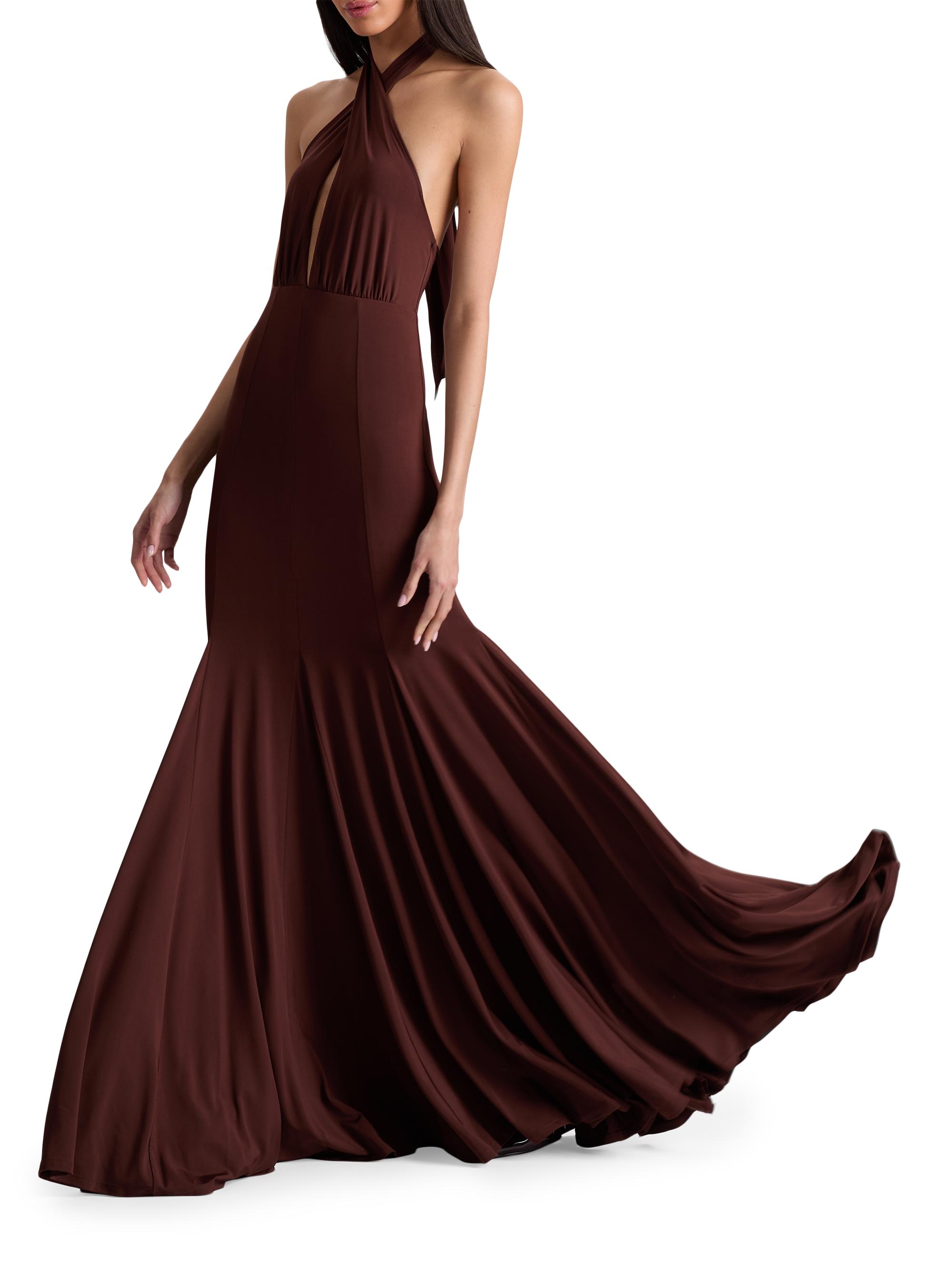 ALICE + OLIVIA Evelina Halterneck Maxi Dress | Saks Fifth Avenue