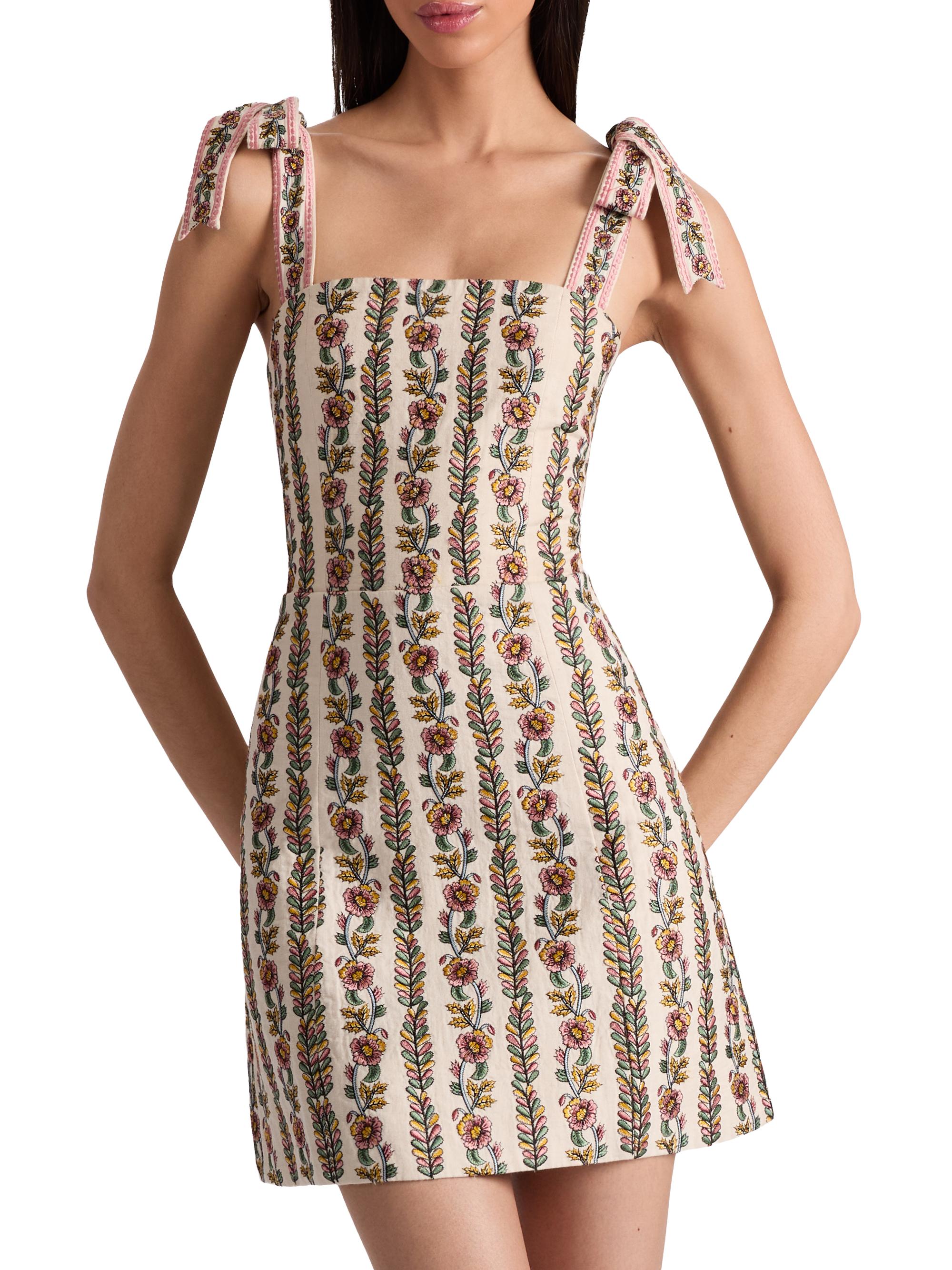 ALICE + OLIVIA Maryann Floral Tie-Strap Minidress | Saks Fifth Avenue