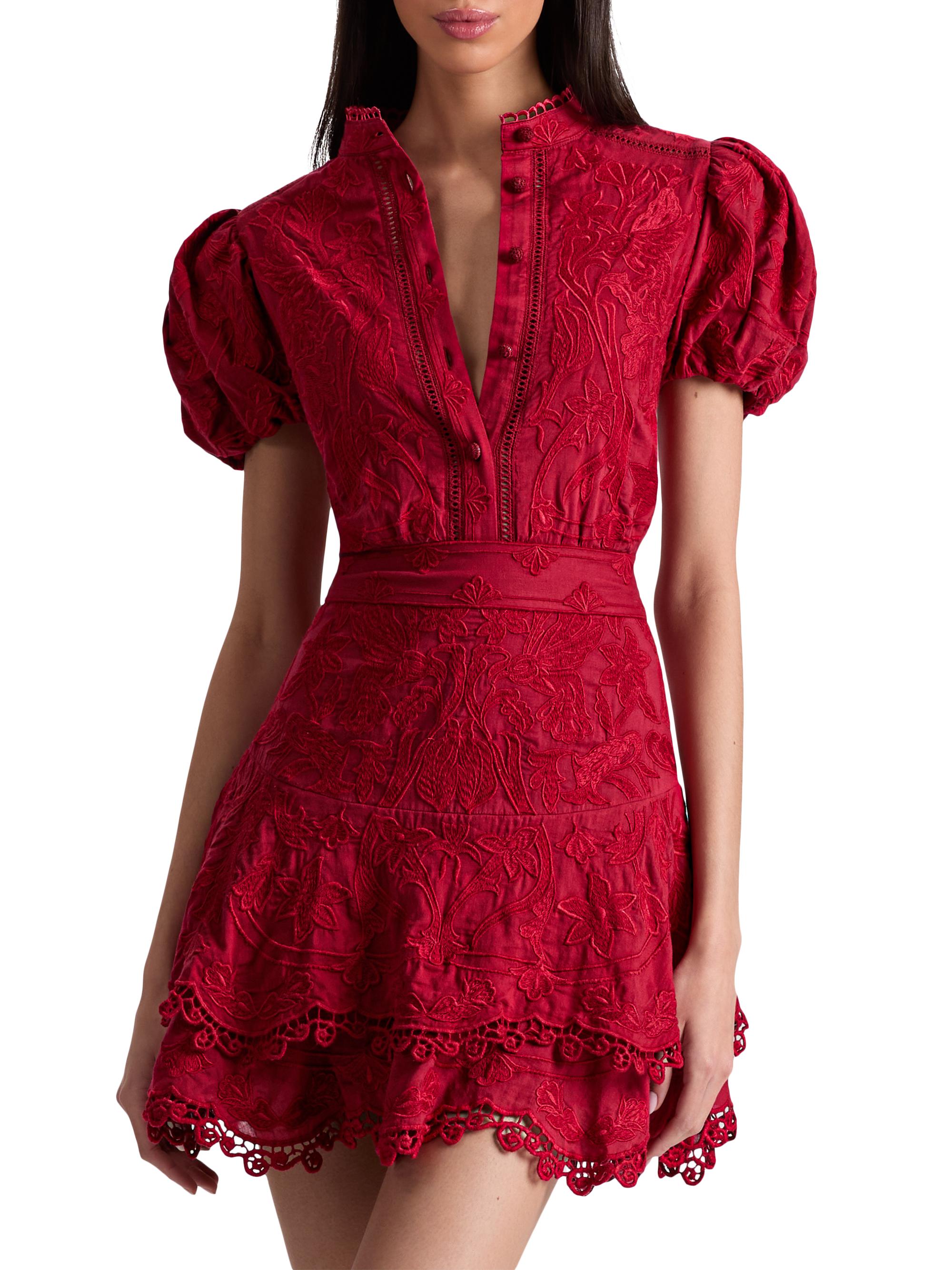 chinese dress ladies Neriah Tied Shoulder Lace Mini Dress White