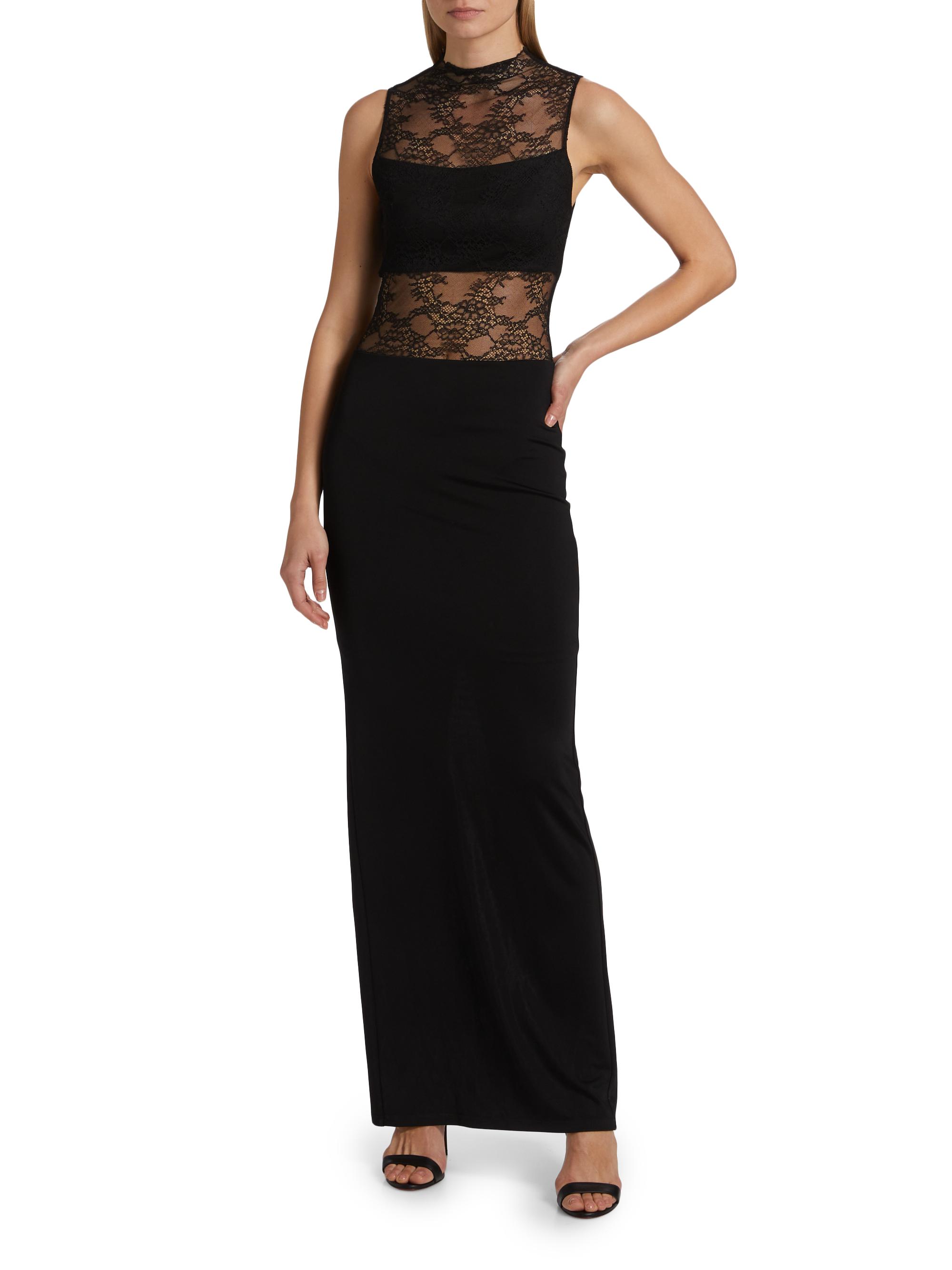 alice and olivia lace maxi dress Alice + Olivia womens Nichol Lace Maxi Dress, 8, Women's, Black