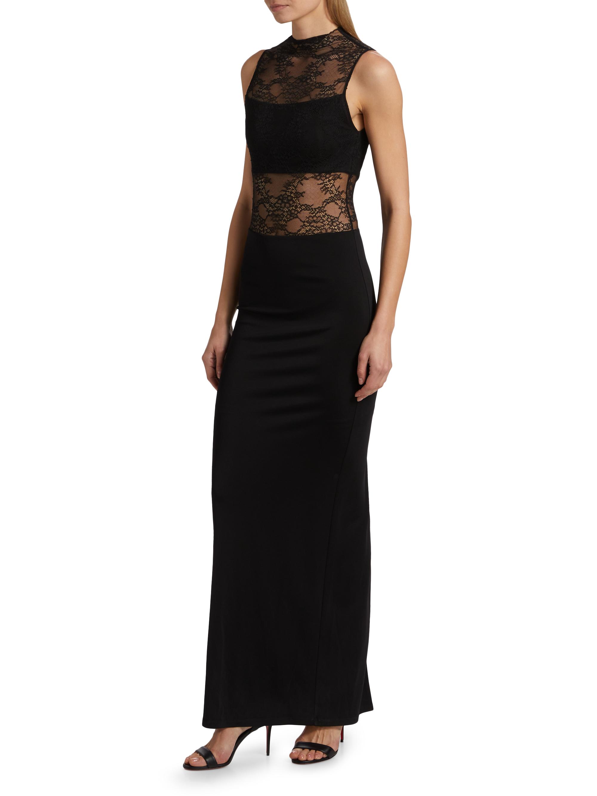 alice and you lace insert maxi dress Lace Insert Maxi Dress Black