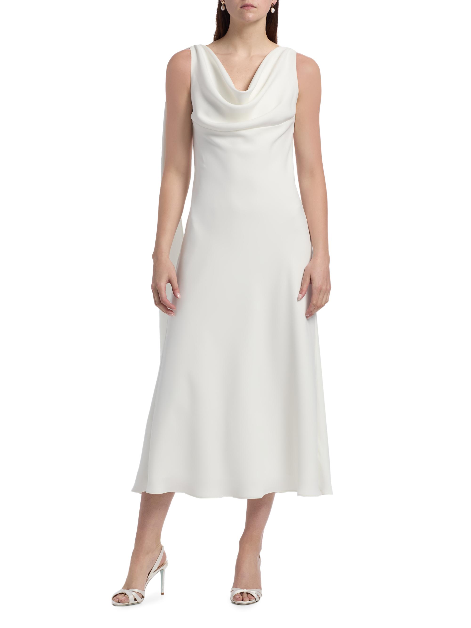 knee length dresses for ladies Kristen Formal Satin Cowl Neck Midi Dress