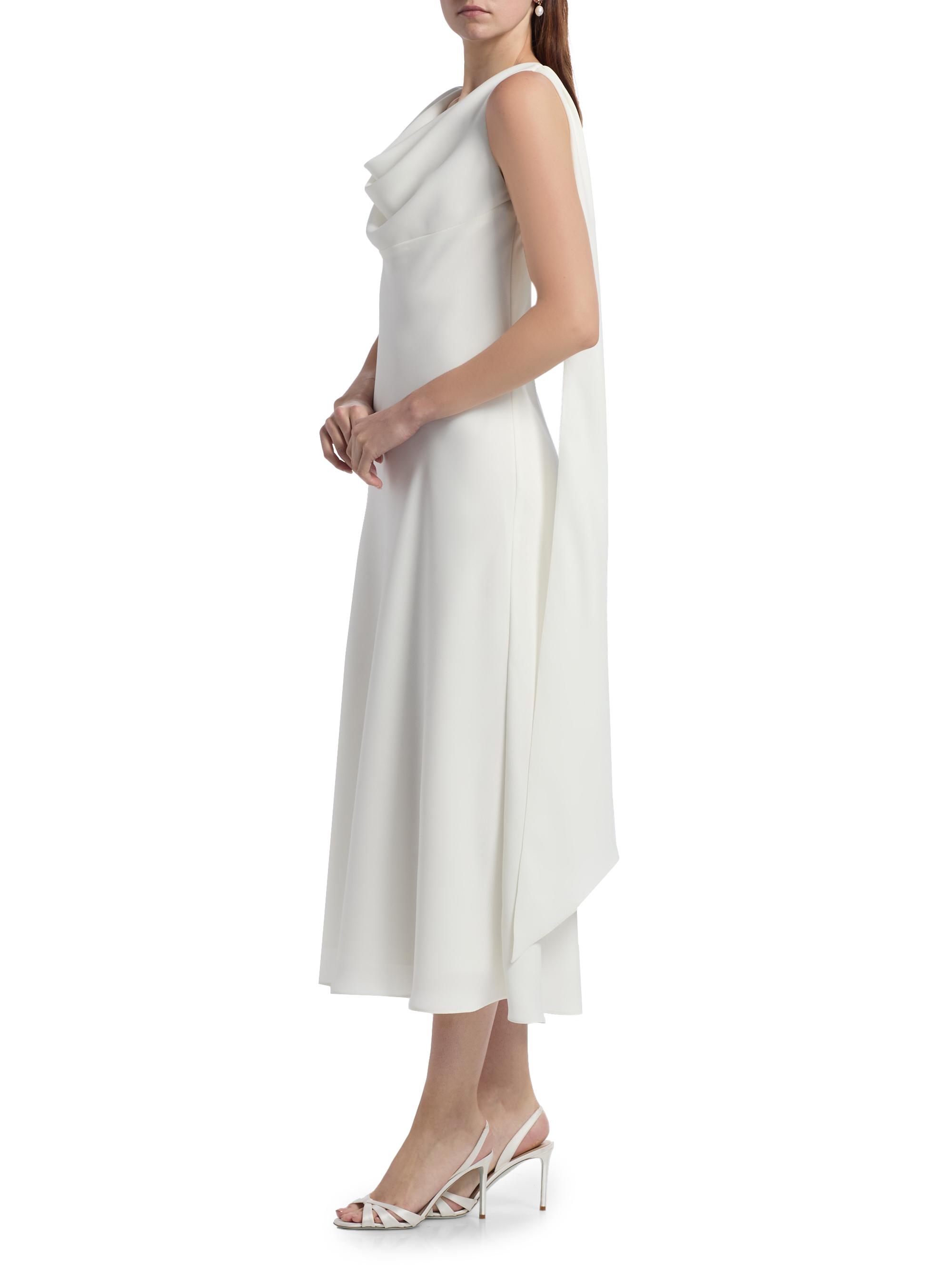 knee length dresses for ladies Maison des Copains Lirien A-Line Cowl Neck Crepe Floor Length Dress main image 0