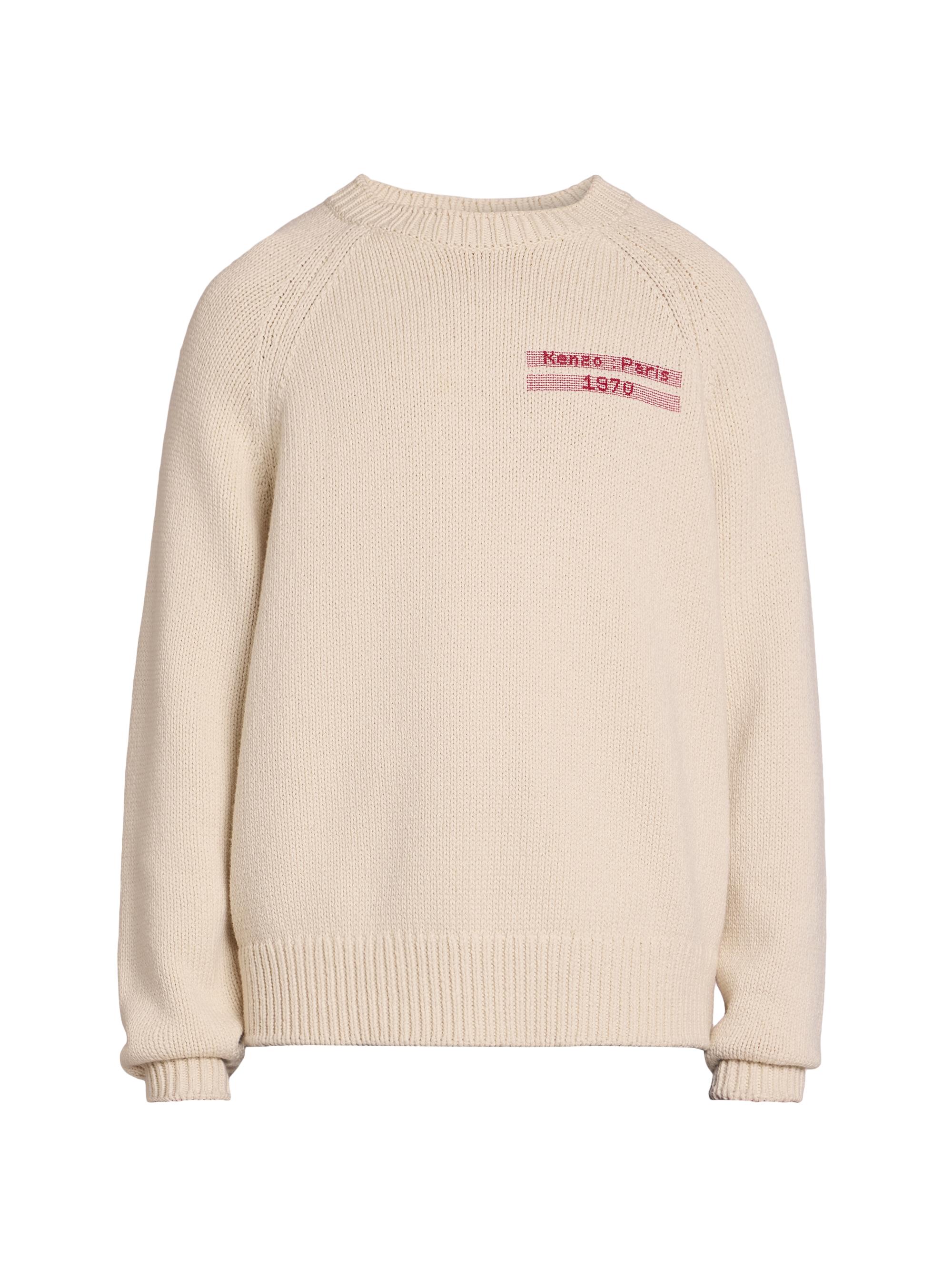Kenzo Men's Stained-Glass Rose Wool-Blend Sweater - Off White