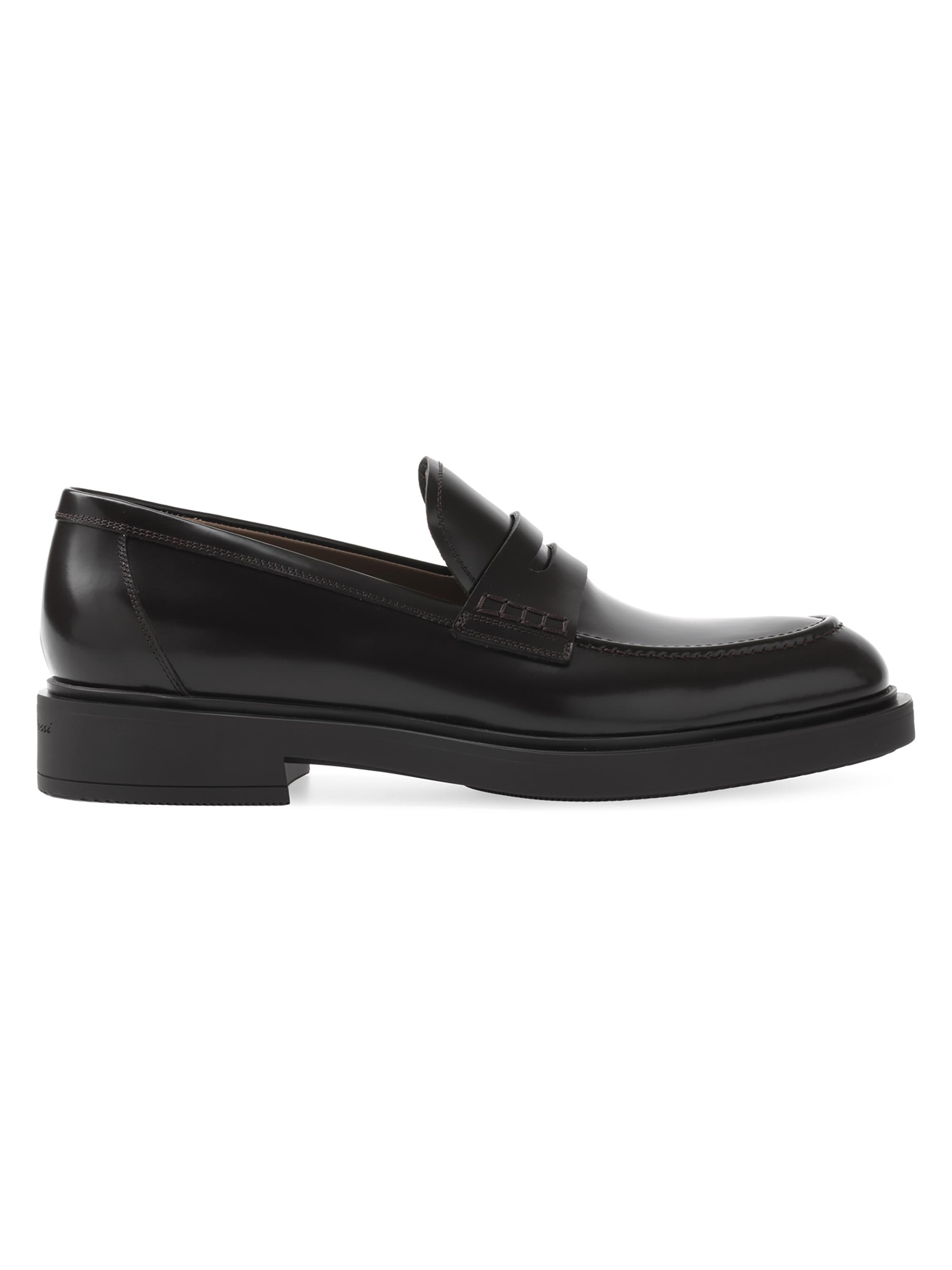 Gianvito Rossi Men's Harris Leather Penny Loafers - Moka