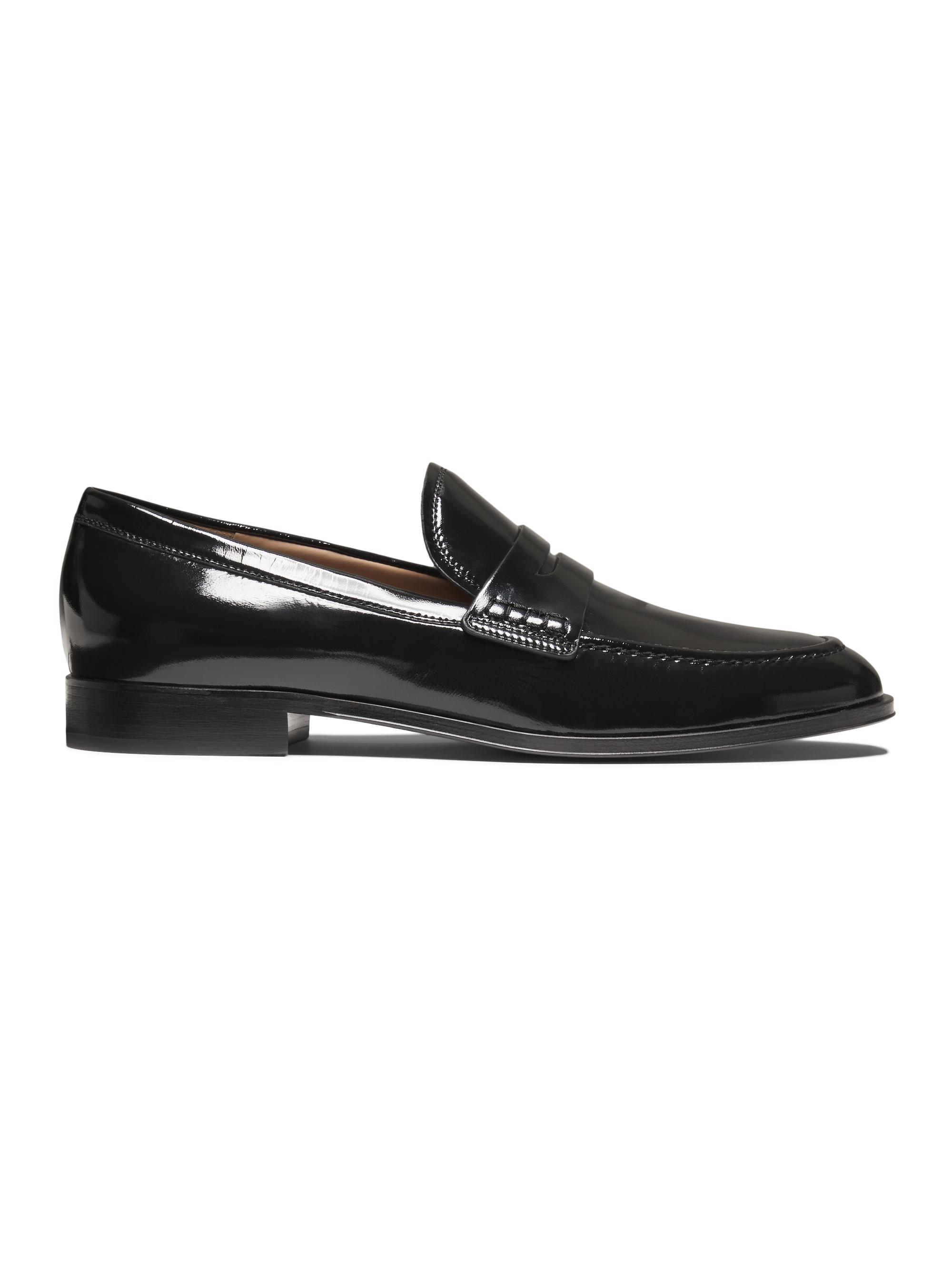 Gianvito Rossi Men's George Patent Leather Penny Loafers - Black