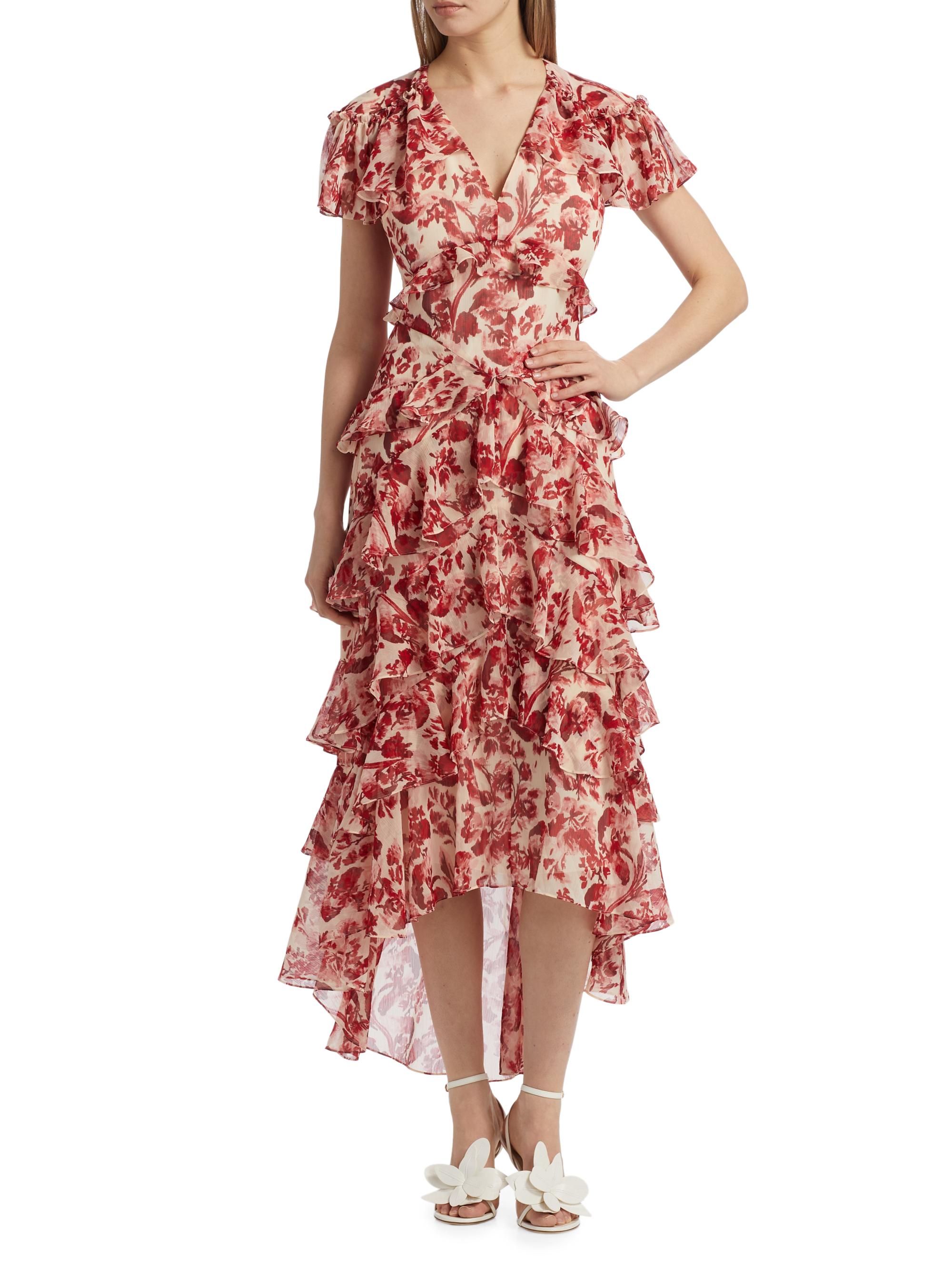 Cinq  Sept Floral Ribbons Tatum Dress - Cherry Rose Multi