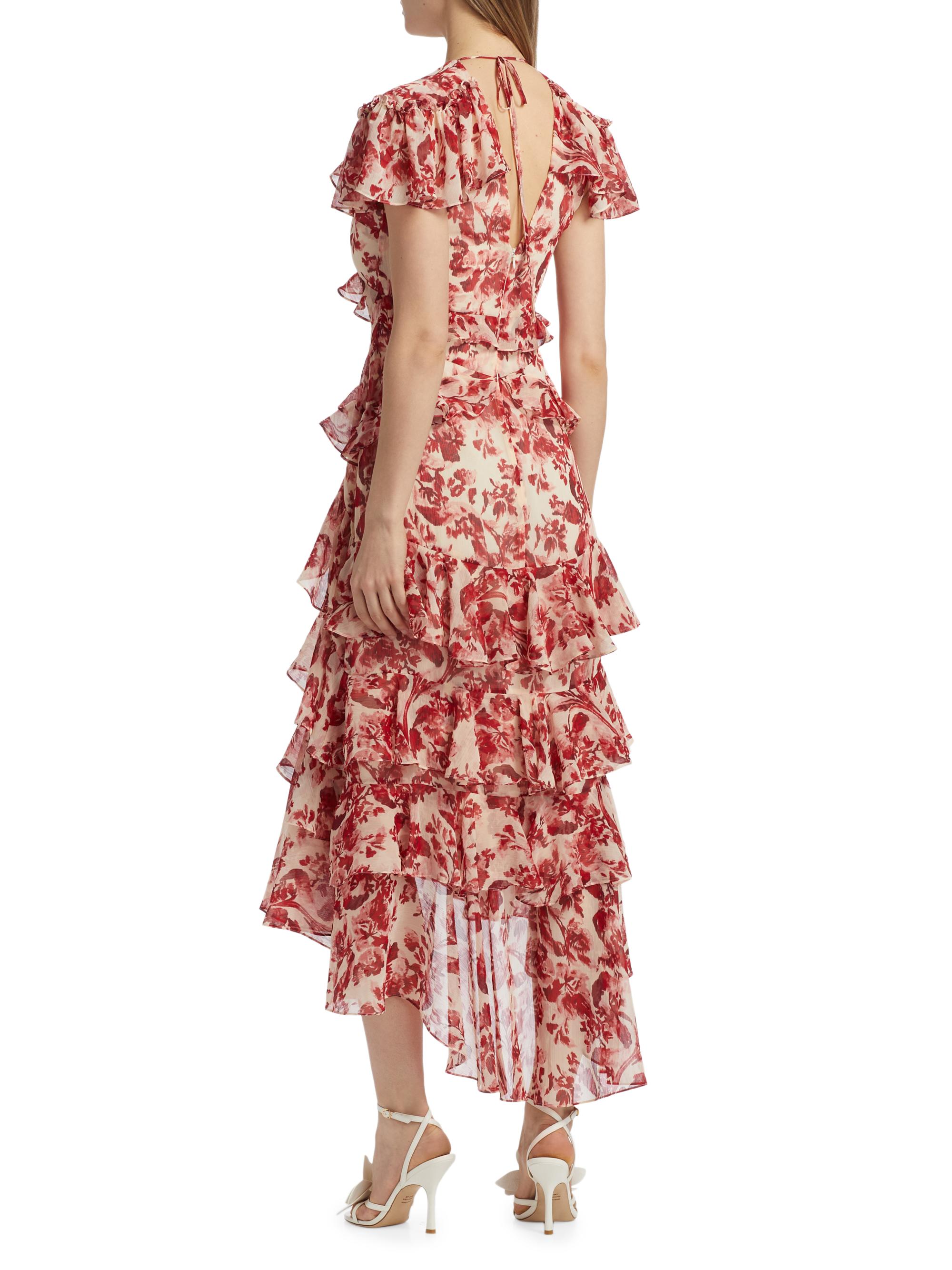 Cinq  Sept Floral Ribbons Tatum Dress - Cherry Rose Multi
