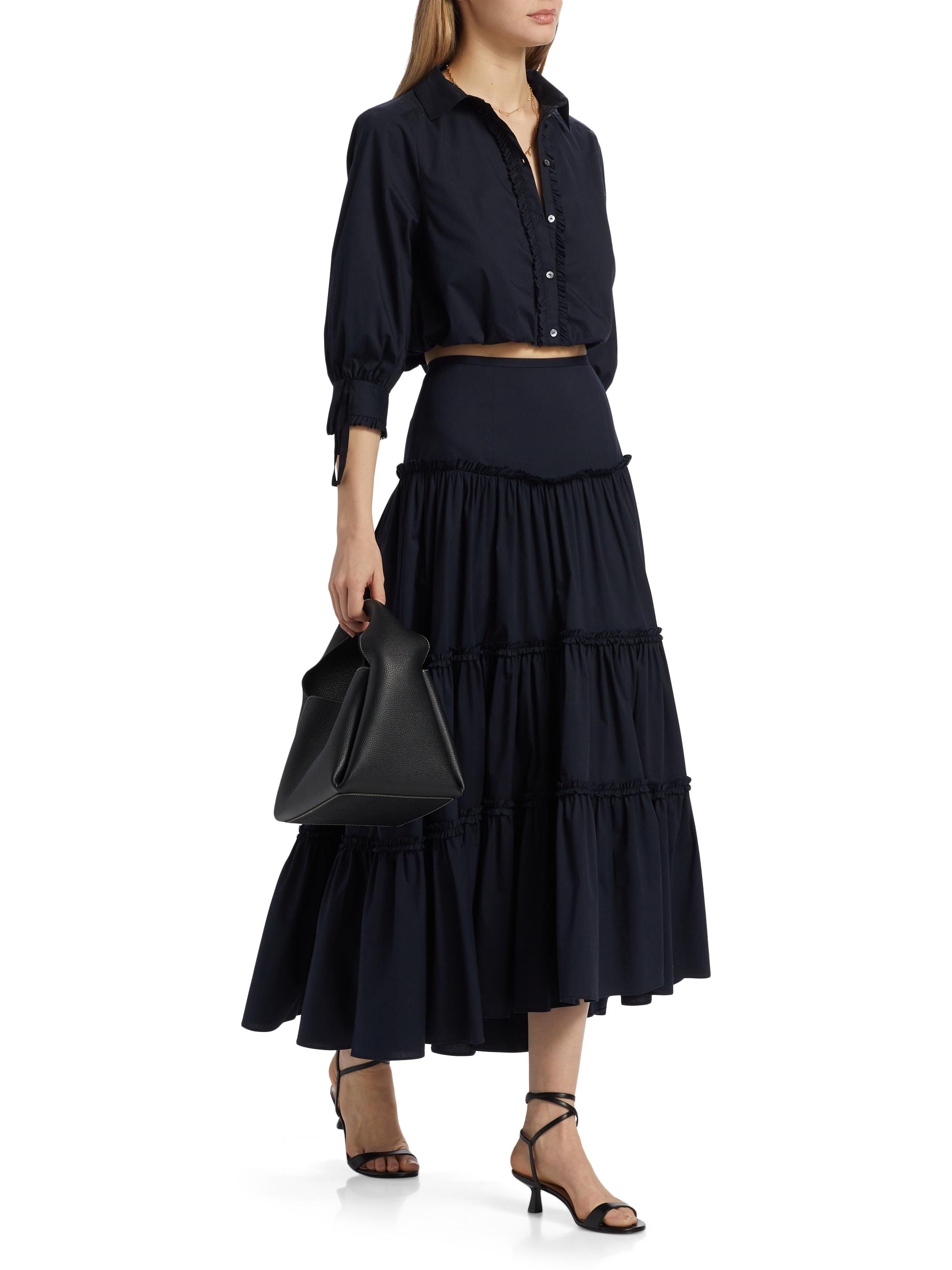 VIVIANO / Tiered Skirt / Navy x Black スカート VIVIANO / Tiered