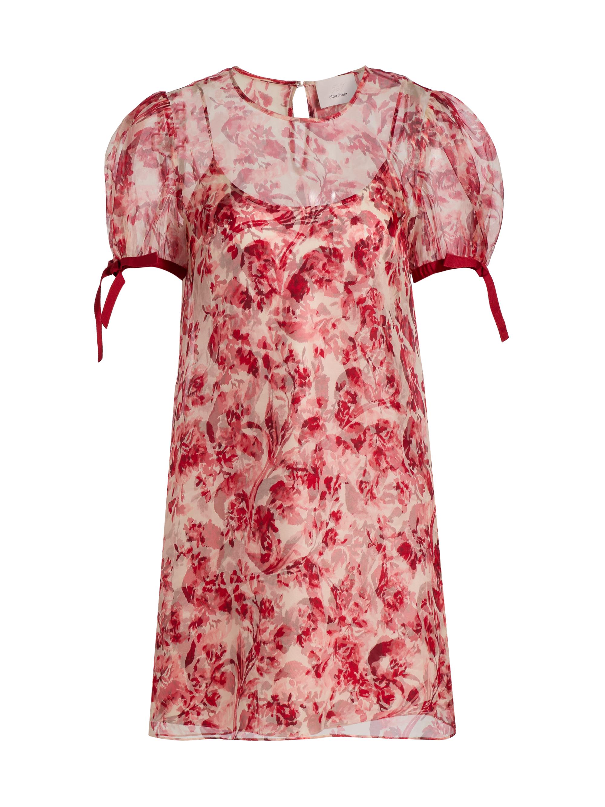 Cinq à Sept Women's Junette Floral Silk Minidress - Cherry Rose Multi