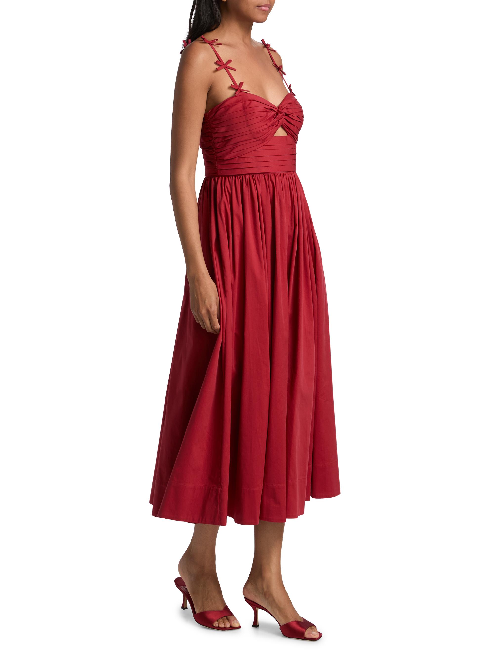 Cinq à Sept Agnes Poplin Bow-Strap Midi-Dress | Saks Fifth Avenue