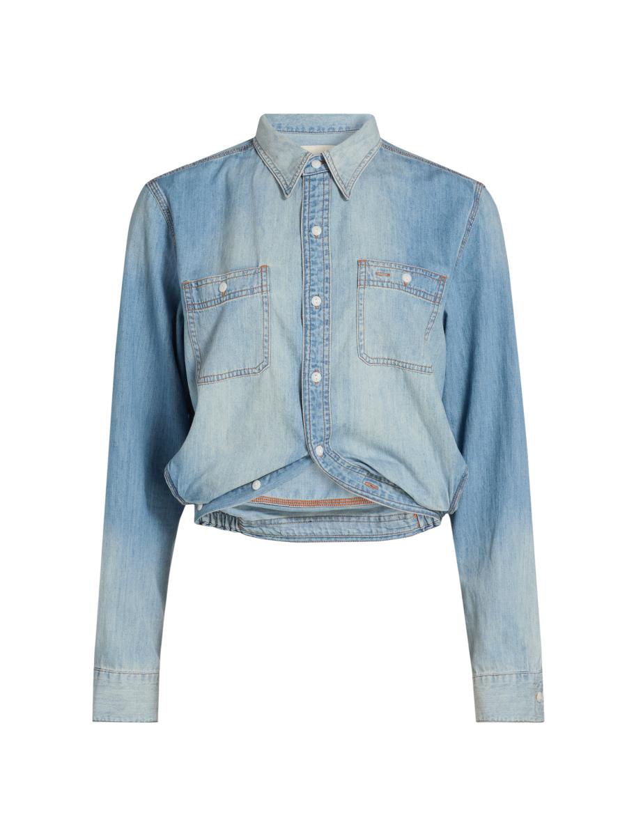R13 Women's Wrap Around Denim Work Shirt In Blue