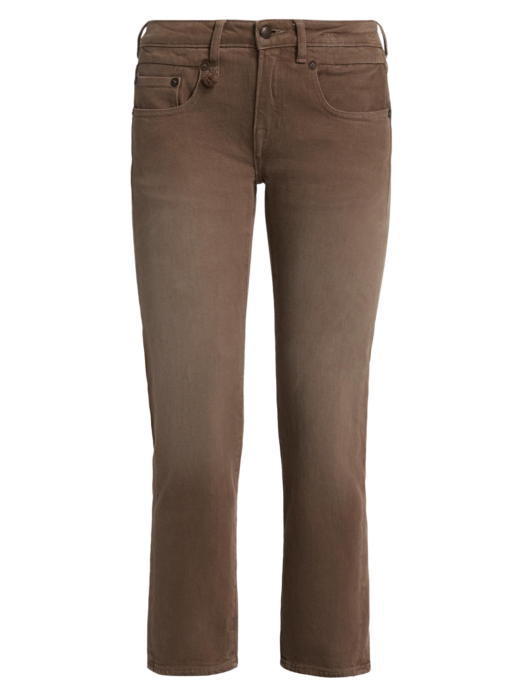R13 Women's Boy Denim Straight-Leg Crop Jeans - Clean Umber Stretch