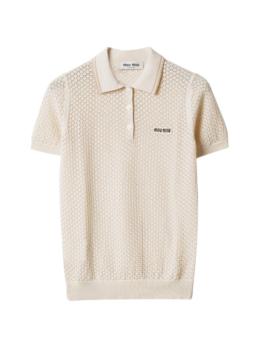 トップス MIUMIU Damaged Layer Design POLO Shirt M 0400022996873?wid=900