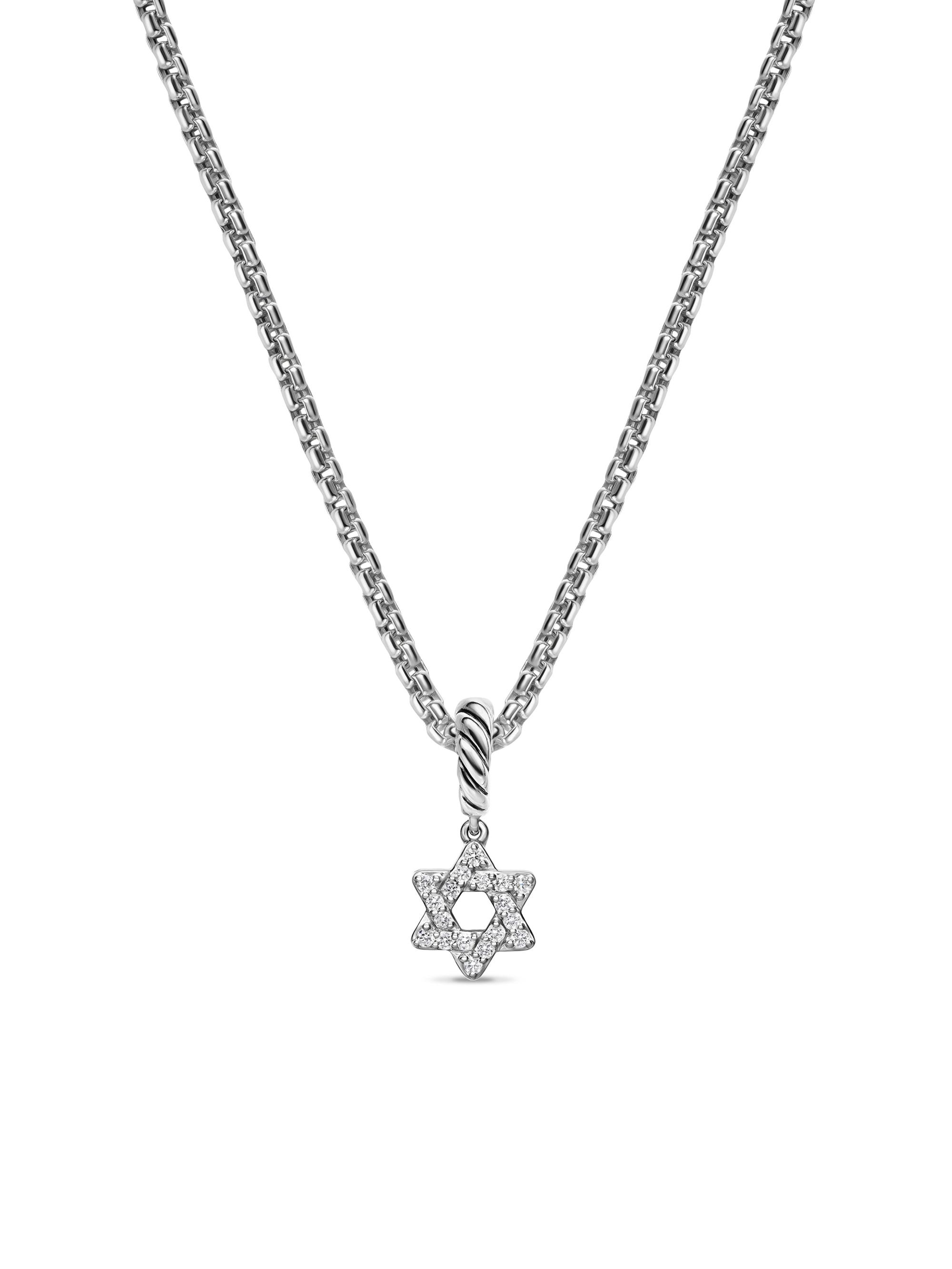 David Yurman Women's Micro Pavé Star of David Amulet in Sterling Silver with Diamonds, 7.4MM - Diamond