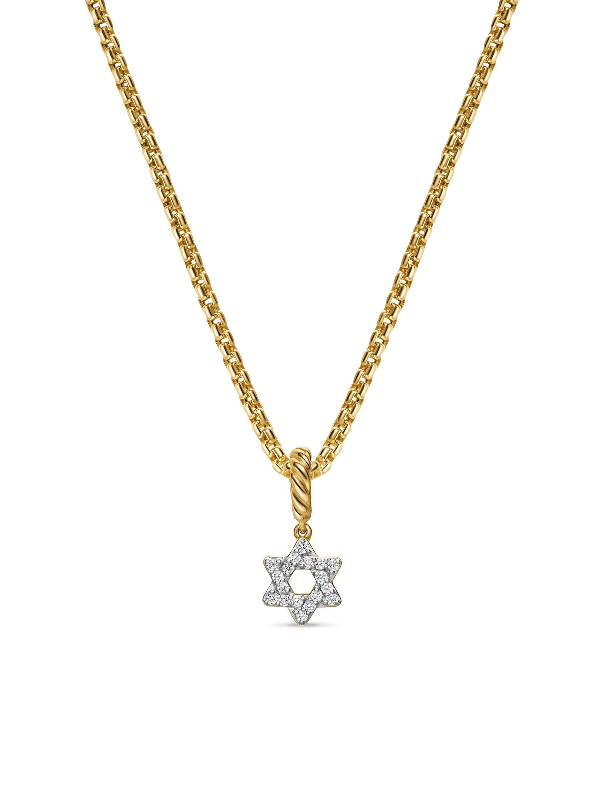 David Yurman Women's Micro Pavé Star of David Amulet in 18K Yellow Gold with Diamonds, 7.4MM - Diamond