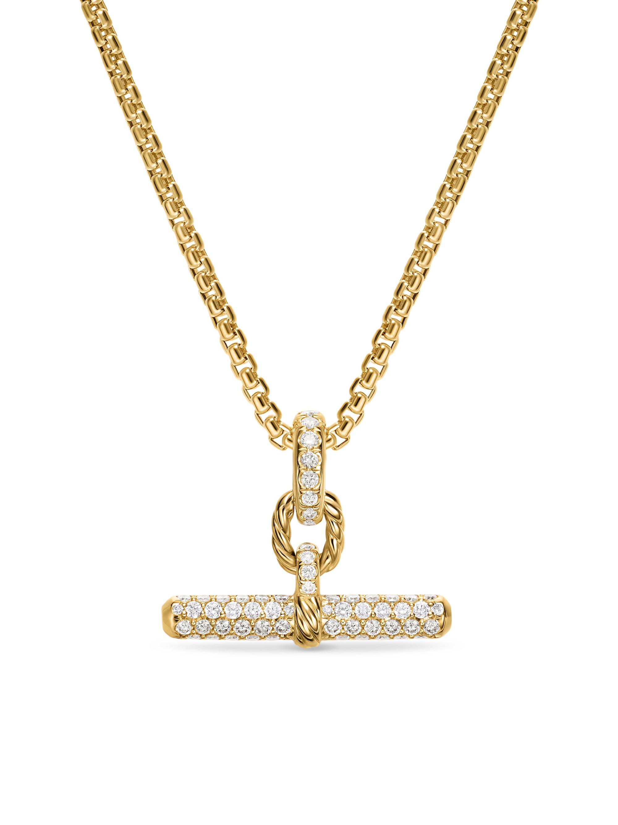 David Yurman Women's Madison Toggle Pendant in 18K Yellow Gold with Diamonds, 20.2MM - Diamond