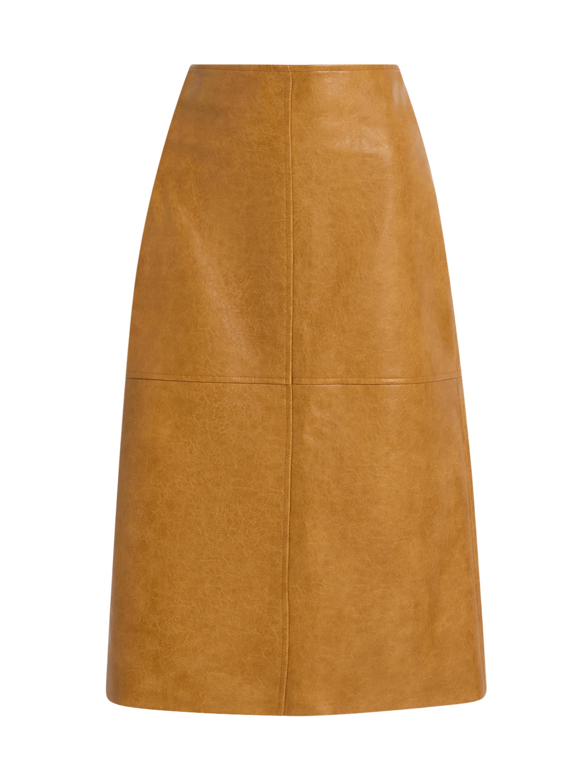 rag & bone Women's Jordie Faux-Leather Midi-Skirt - Camel