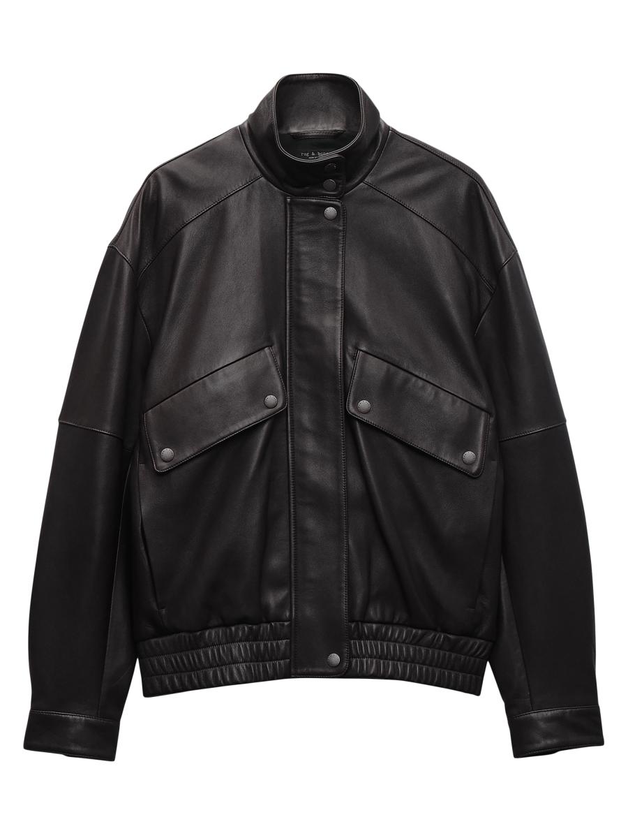 【Raucohouse】Raglan leather bomber jacket Raucohouse】Raglan leather bomber jacket