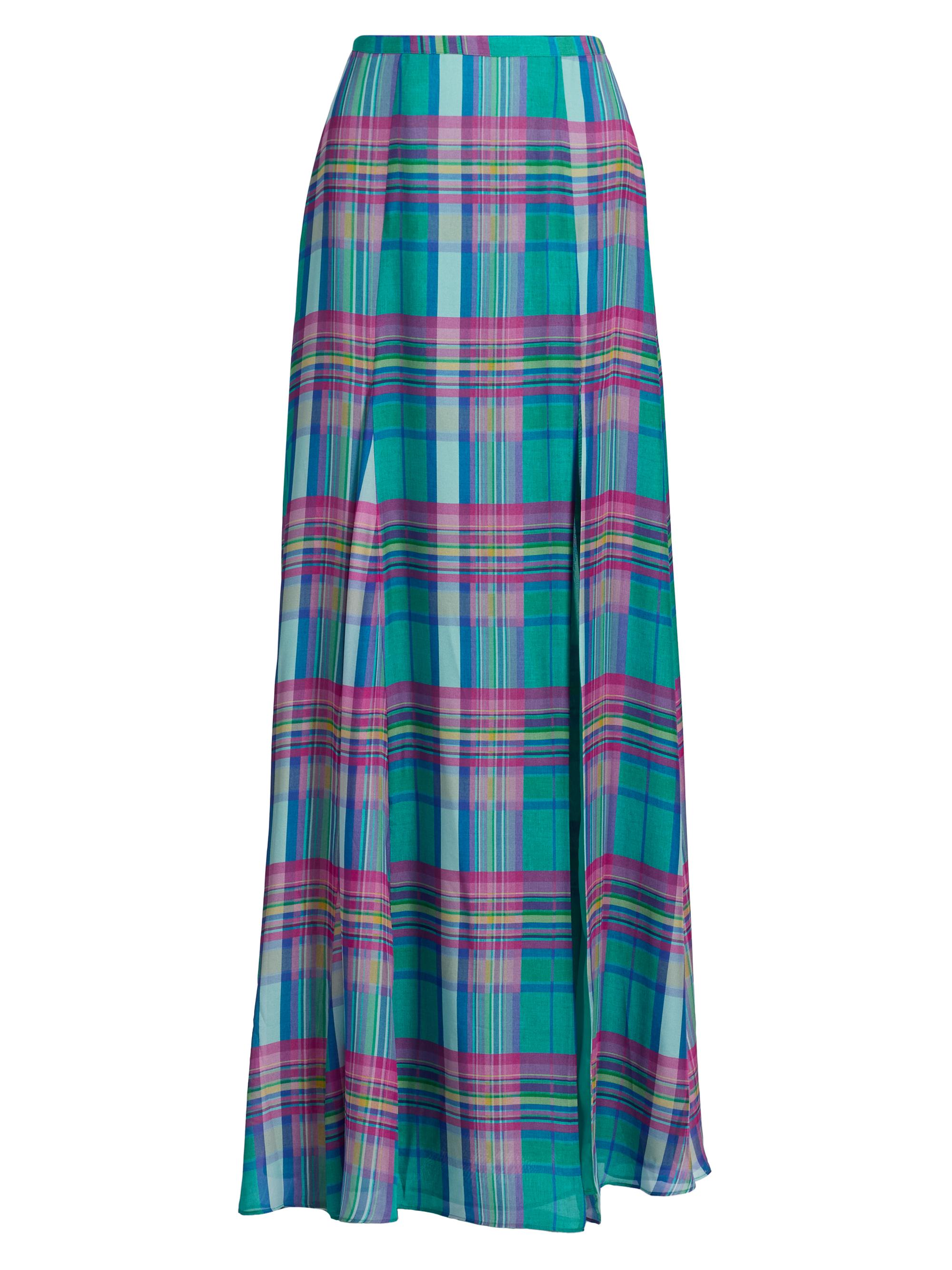 L'AGENCE Patrica Plaid Slit Maxi Skirt | Saks Fifth Avenue