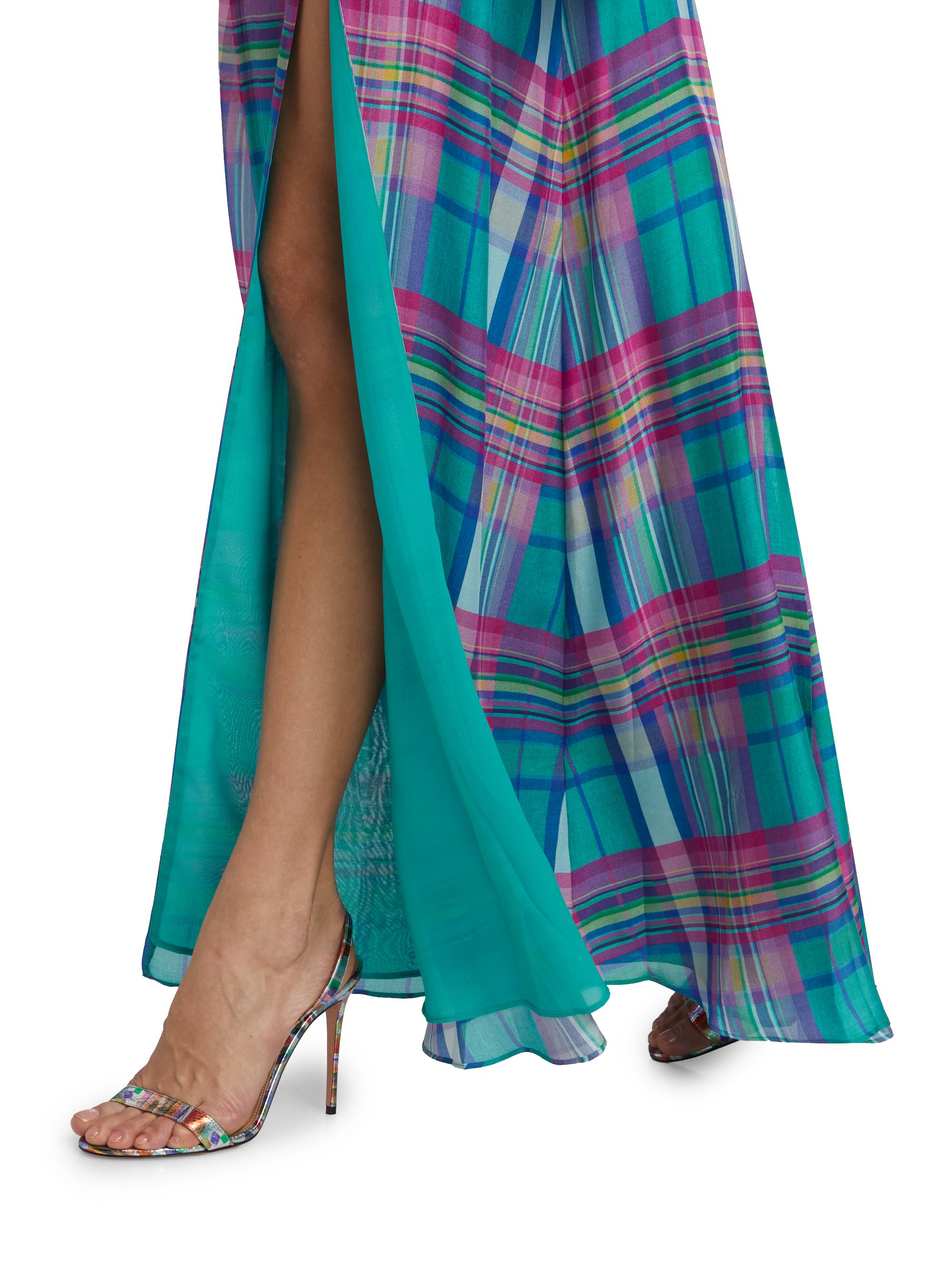 L'AGENCE Women's Patrica Plaid Slit Maxi Skirt - Multi Colorful Plaid | Thumbnail 6