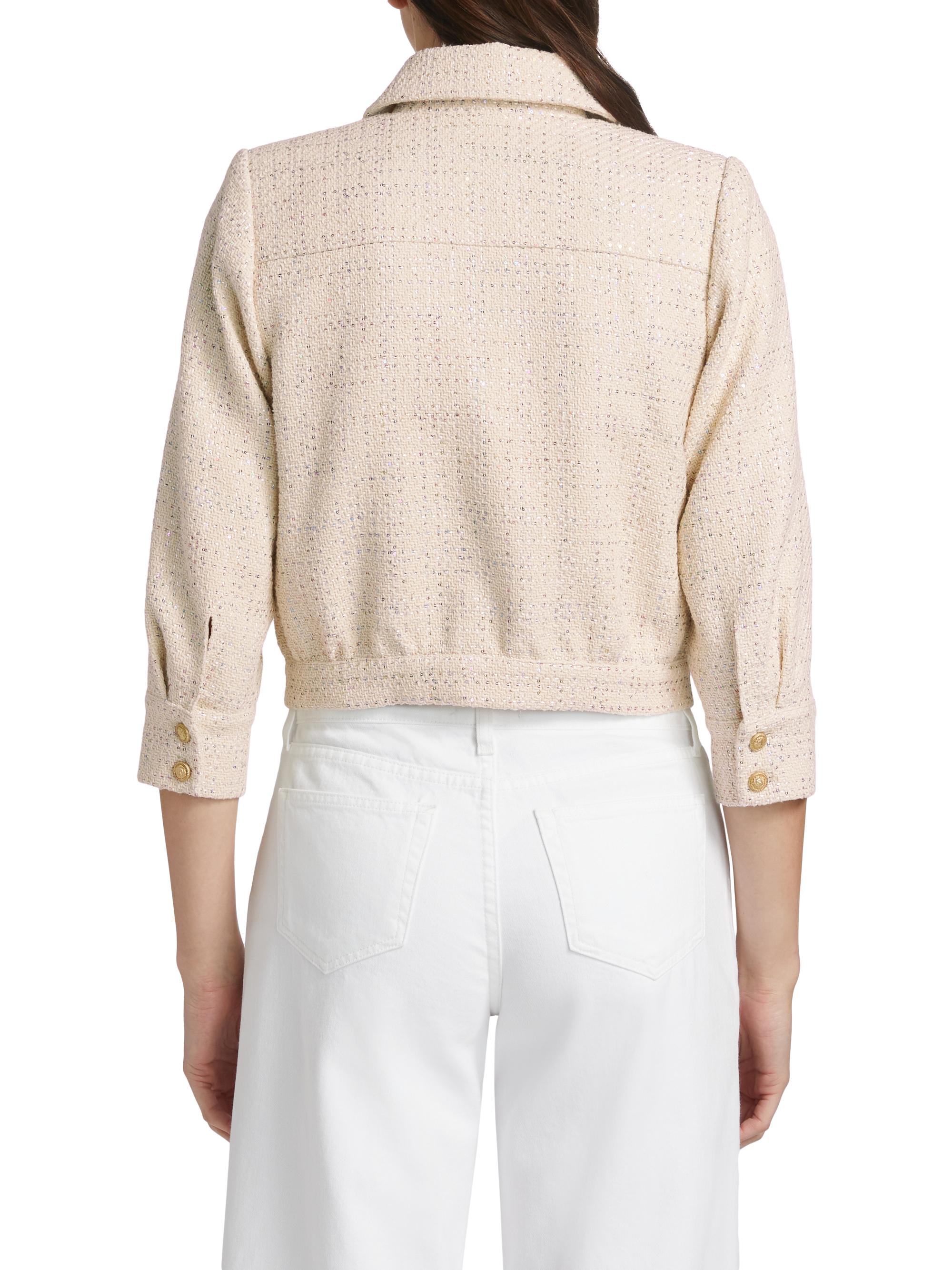 L'AGENCE Jia Tweed Crop Jacket | Saks Fifth Avenue