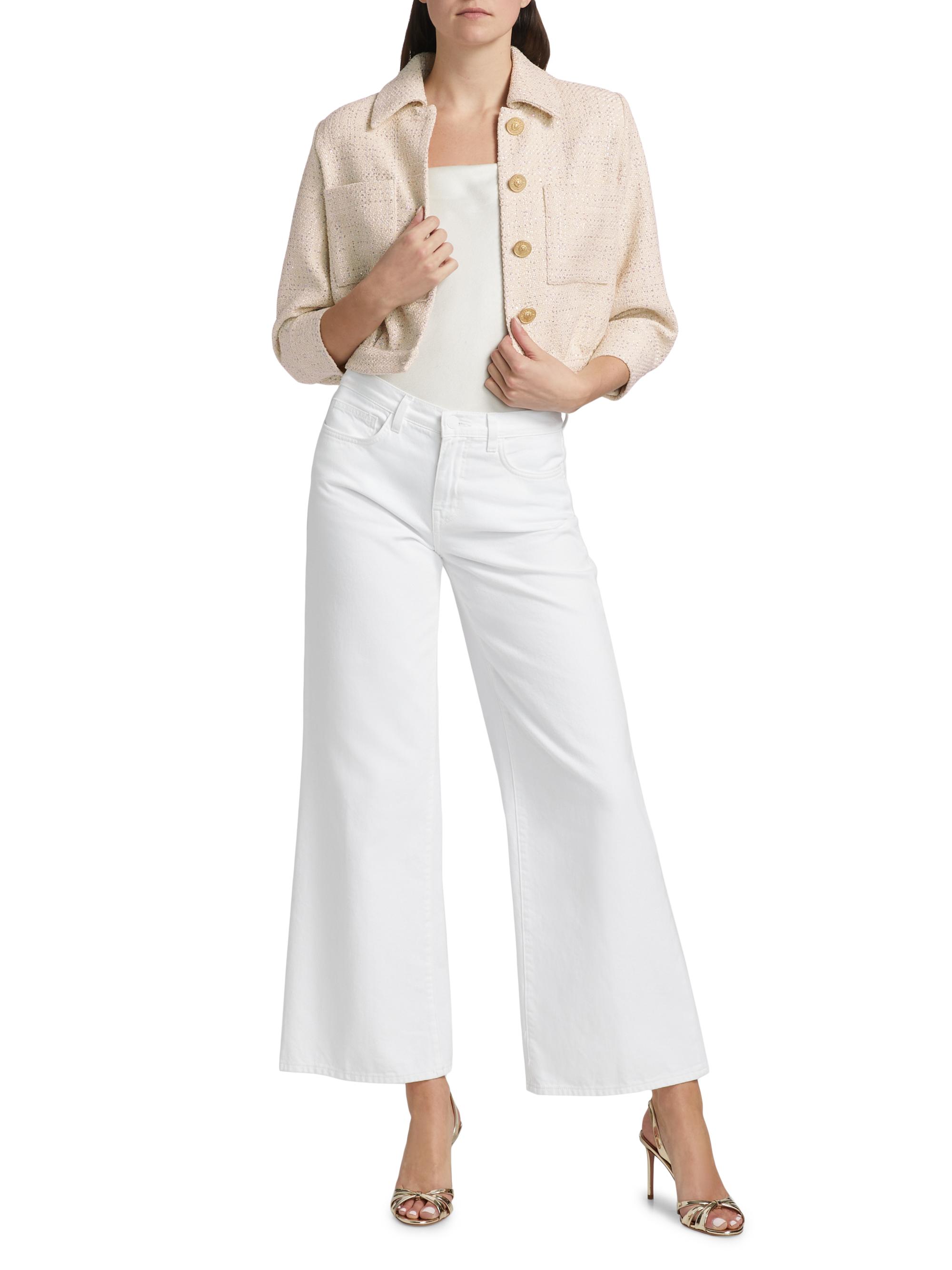 L'AGENCE Jia Tweed Crop Jacket | Saks Fifth Avenue
