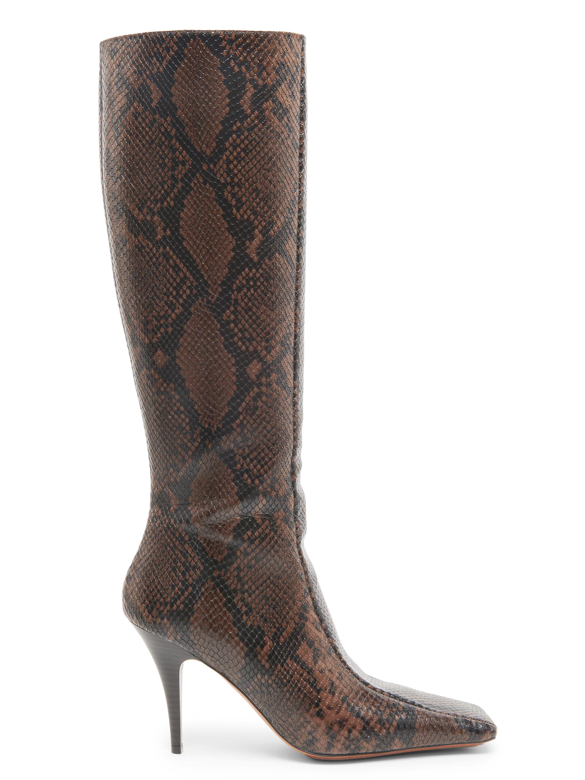 Stella McCartney Women's 95MM Snakeskin-Printed Knee-High Boots - Coffee