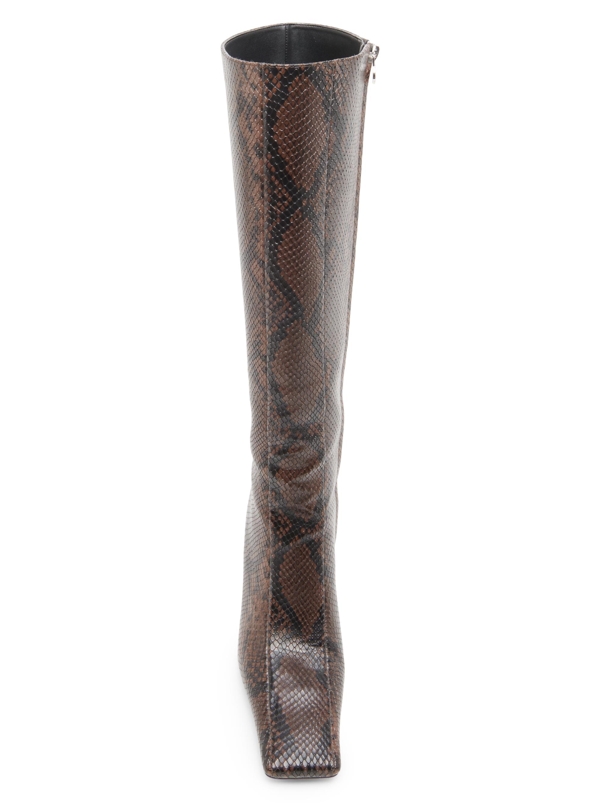 Designer Style Snakeskin Printed Stiletto Over The Knee Boots