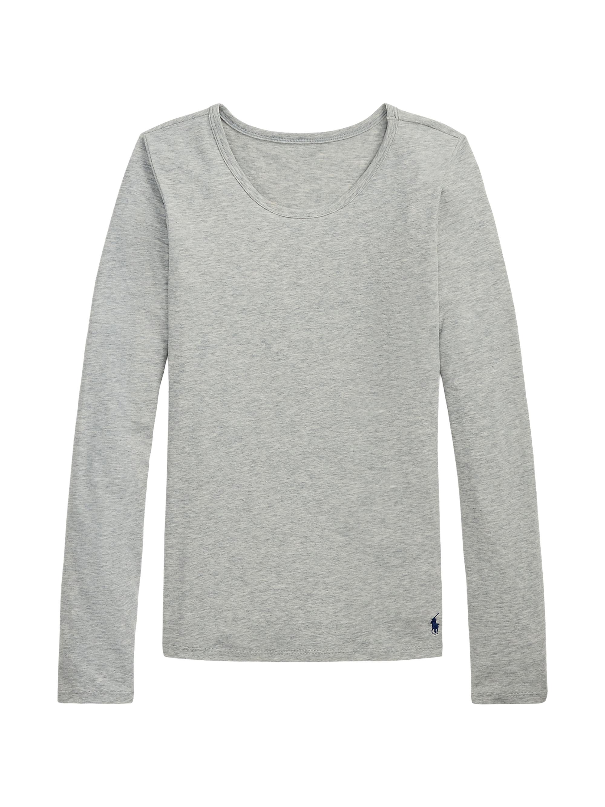Polo Ralph Lauren Women's Base Layer Heathered Stretch-Cotton T-Shirt - Heather Grey
