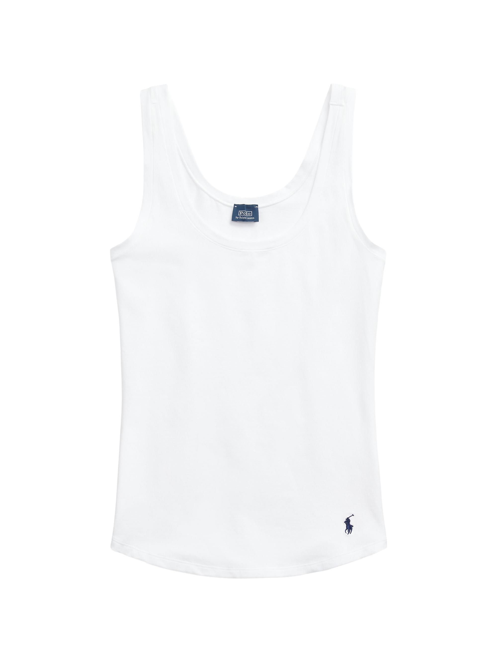 Polo Ralph Lauren Women's Scoopneck Stretch Cotton Tank - White Cloud