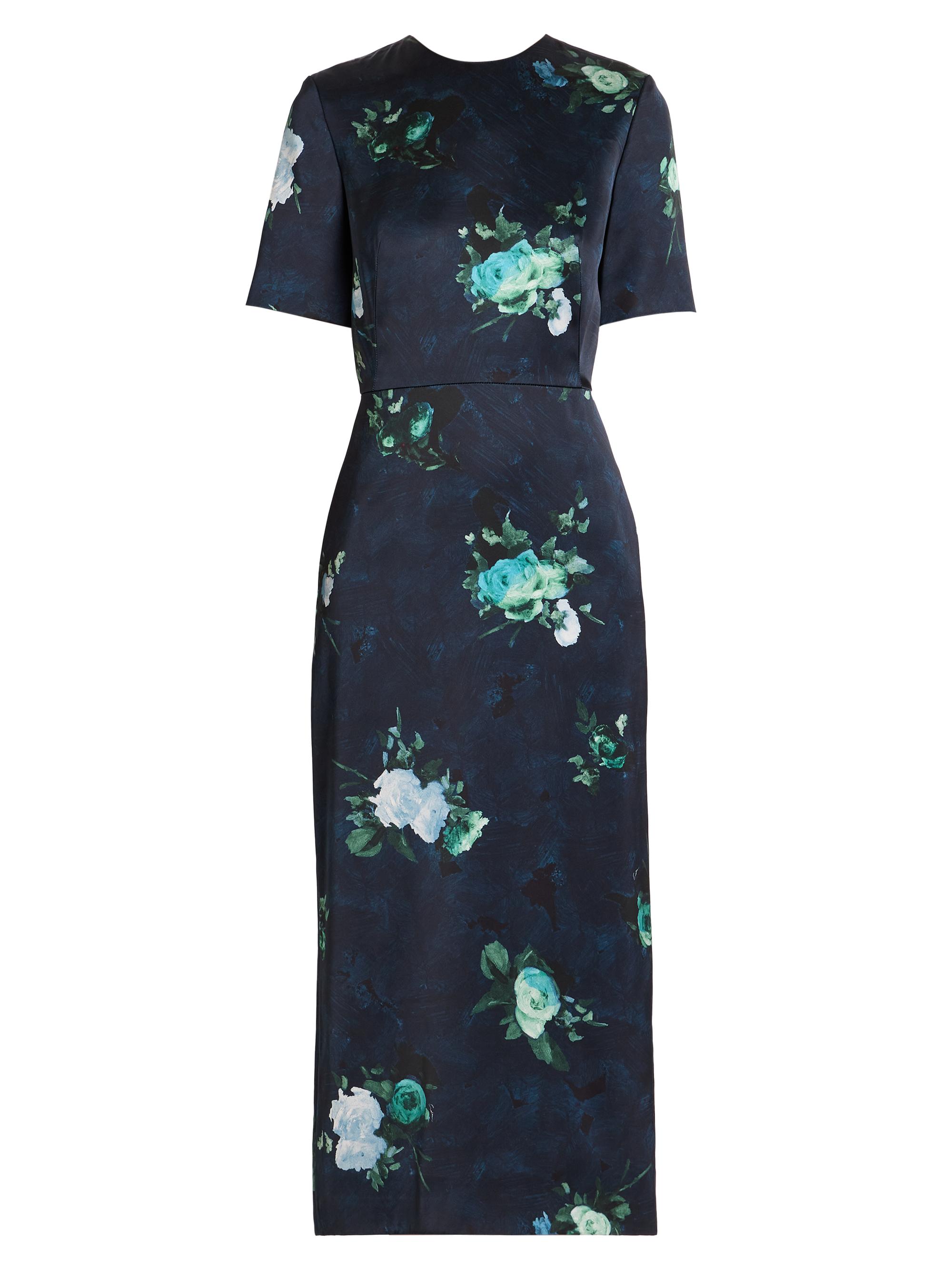 Erdem Women's Floral Sheath Midi-Dress - Abstract Rose Navy