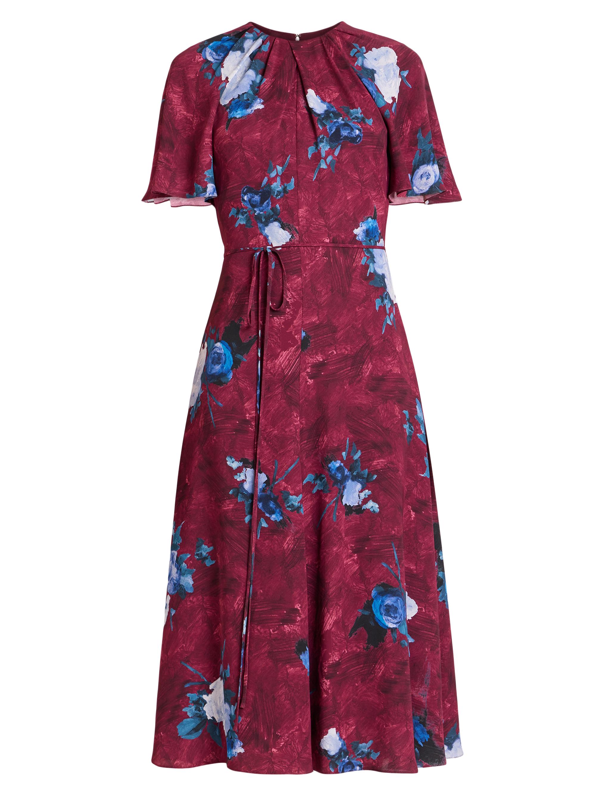 Erdem Women's Floral Midi-Dress - Abstract Rose Mulberry Red