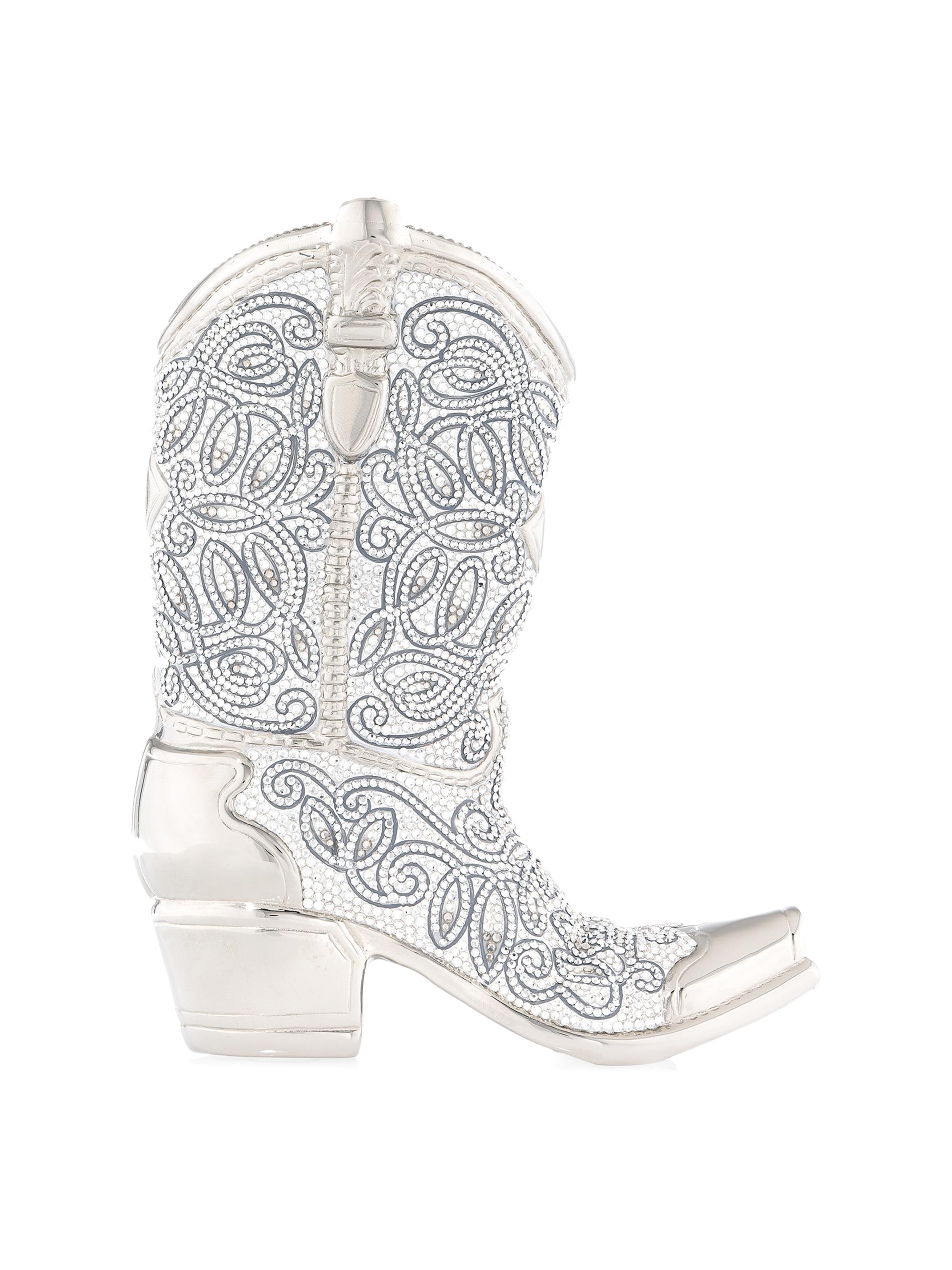 Judith Leiber Couture Women's Crystal-Embellished Cowboy-Boot Convertible Clutch - Silver Rhine Multi