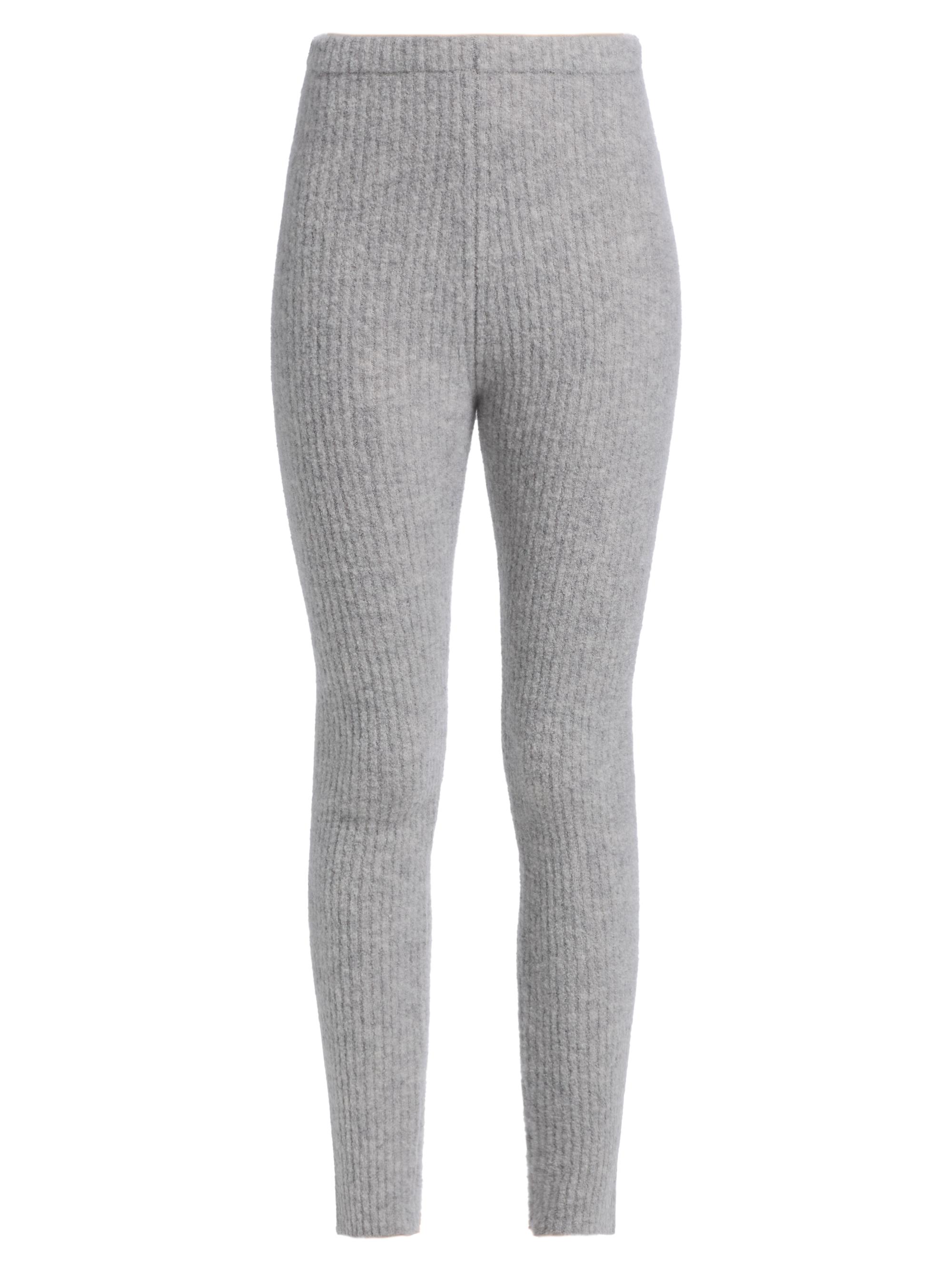 The Elder Statesman Women's Rib-Knit Cashmere-Silk Pants - Heather Grey