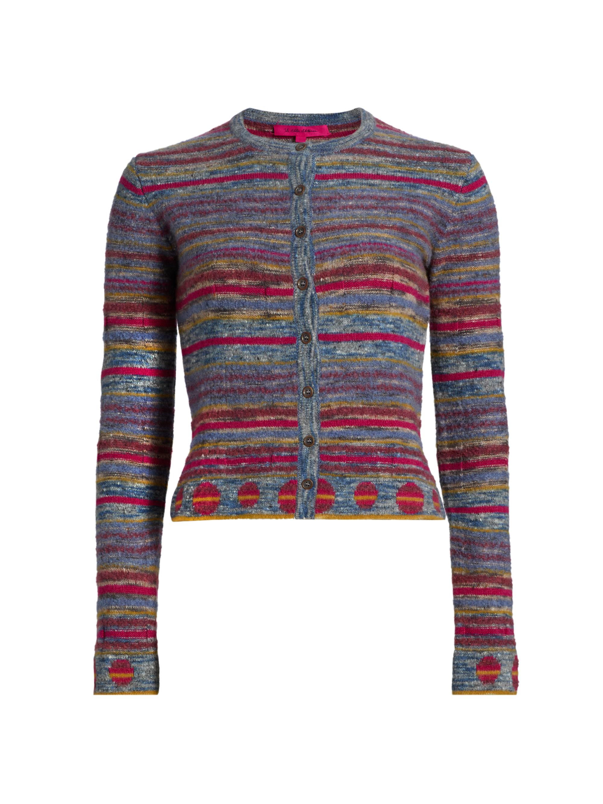 The Elder Statesman Women's Explorer Striped Cashmere-Blend Cardigan - Explorer Multi